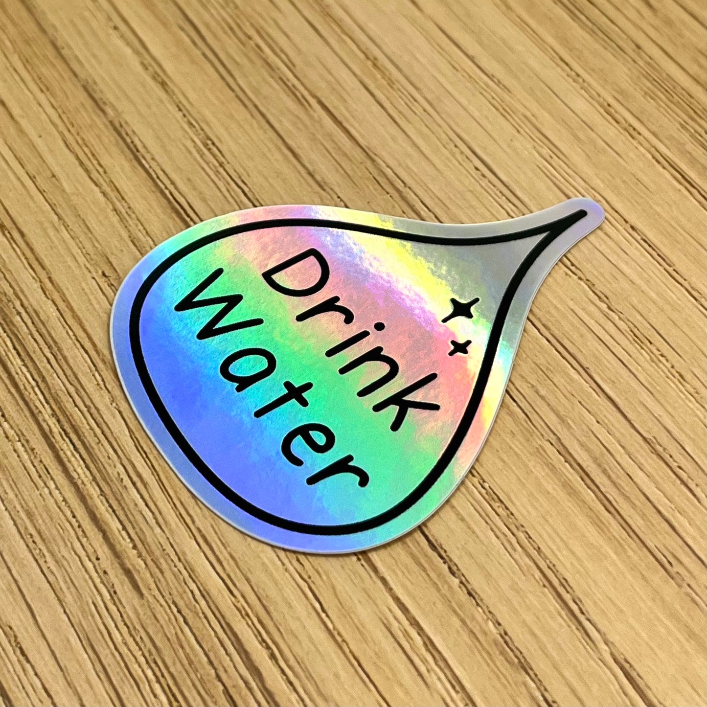Holographic Drink Water Sticker