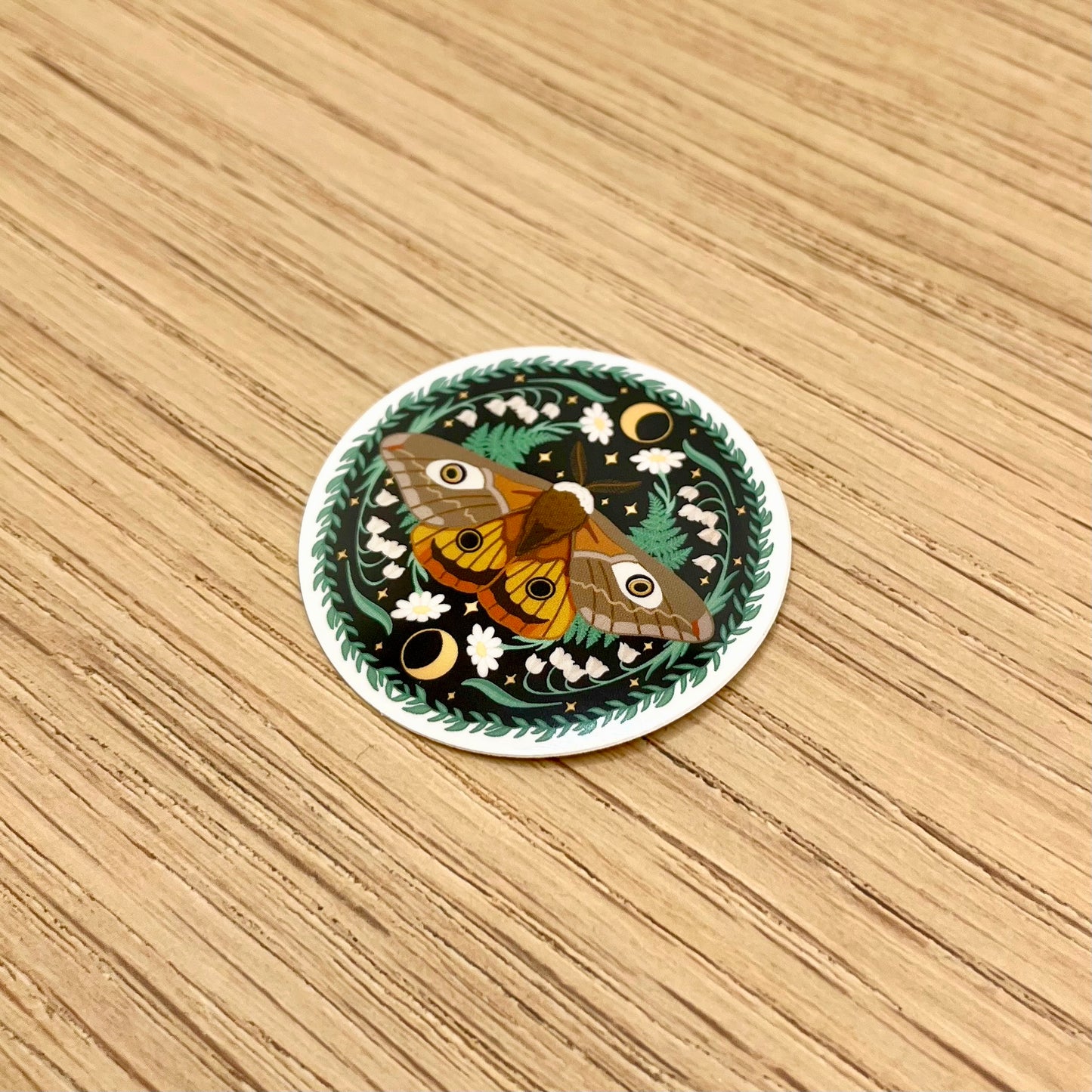 Floral Emperor Moth Sticker