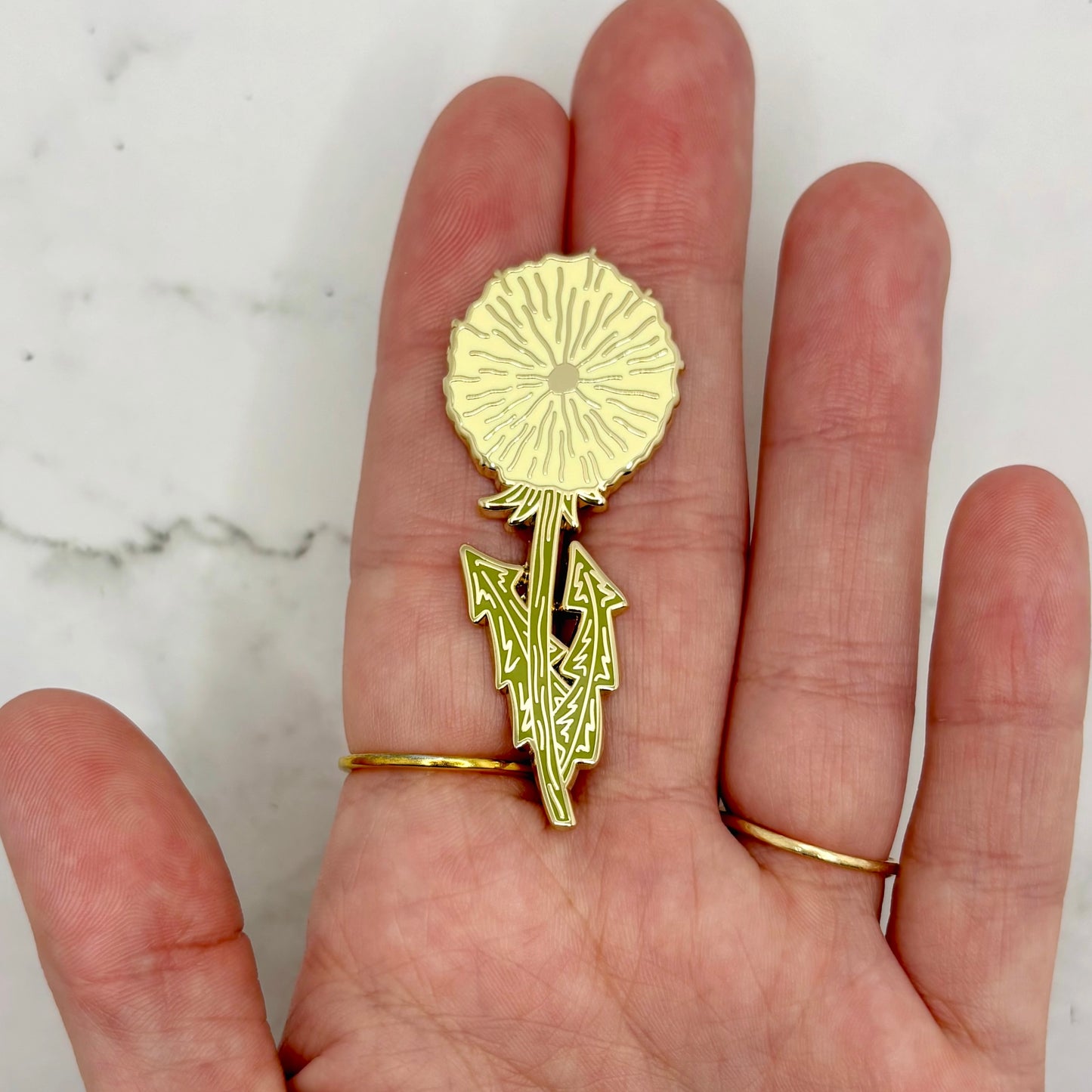 White Dandelion Puff Enamel Pin