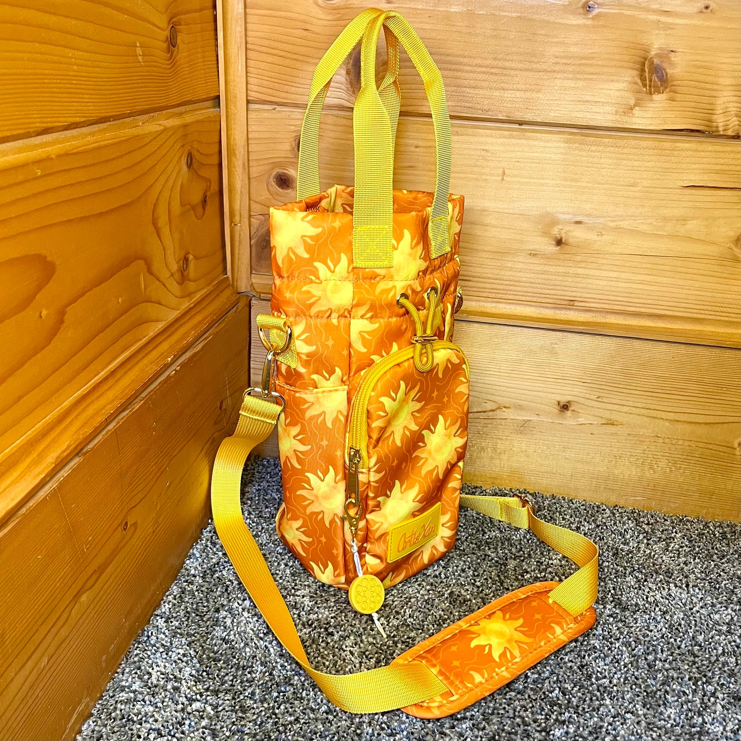 Sun Water Bottle Bag with Fidget Zipper Pull