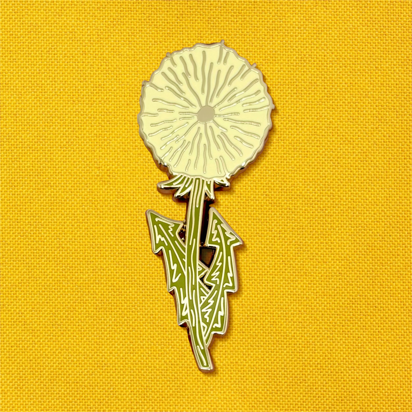 White Dandelion Puff Enamel Pin