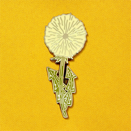 White Dandelion Puff Enamel Pin