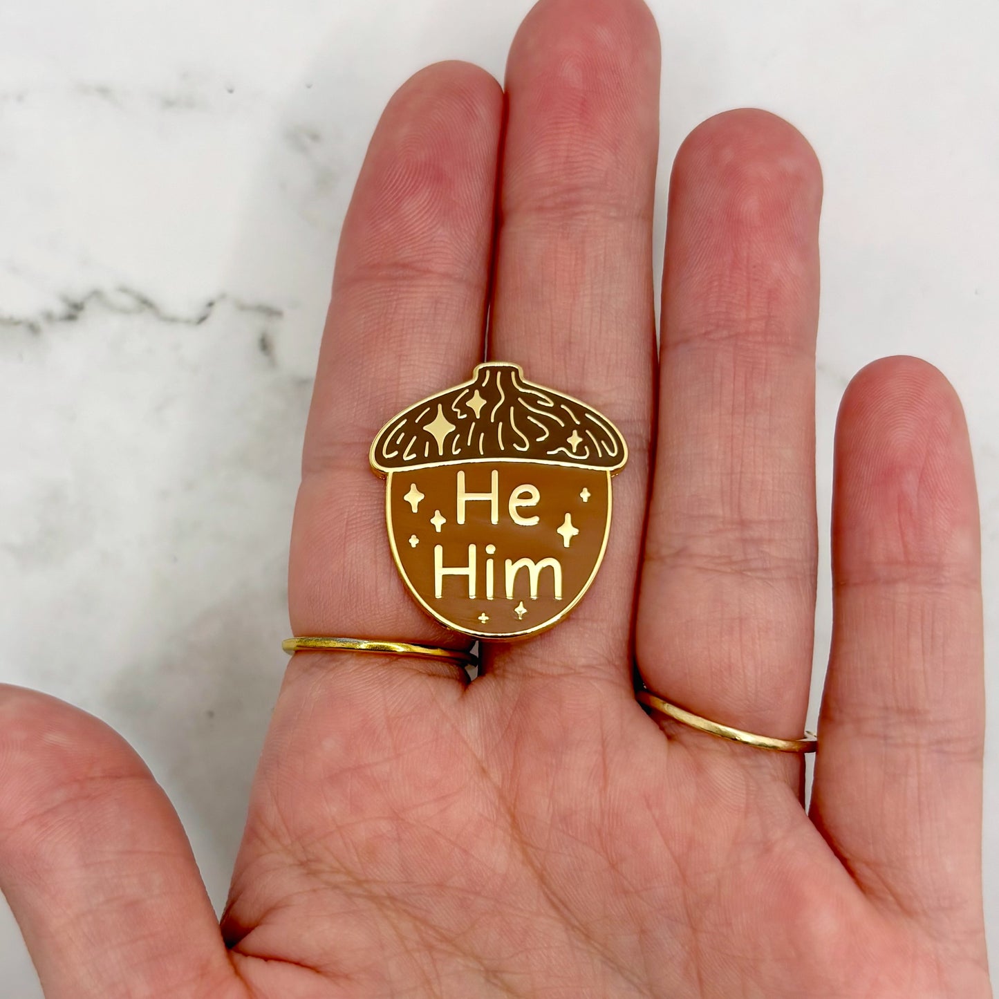 Acorn Pronoun Enamel Pin