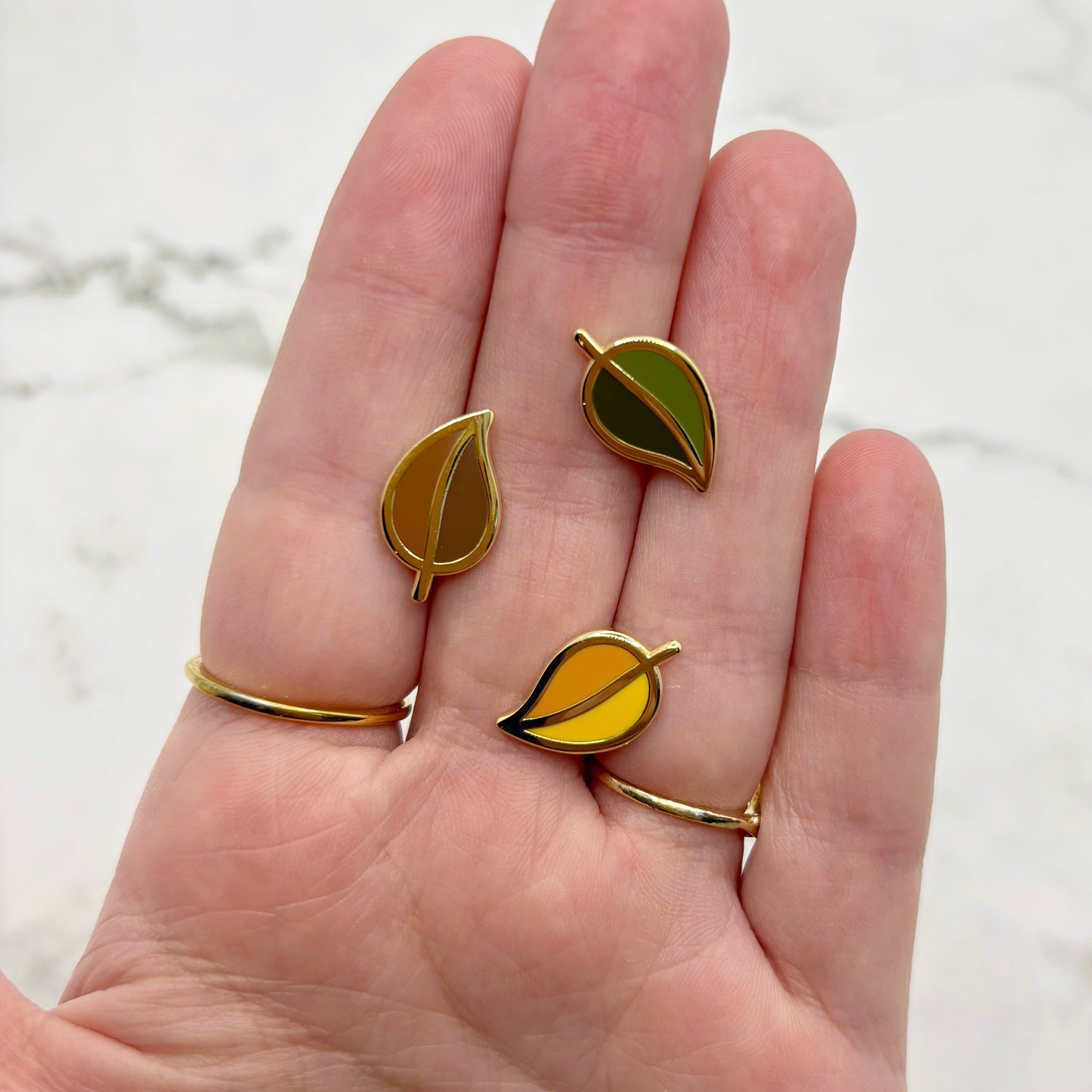 Mini Leaf Enamel Pins