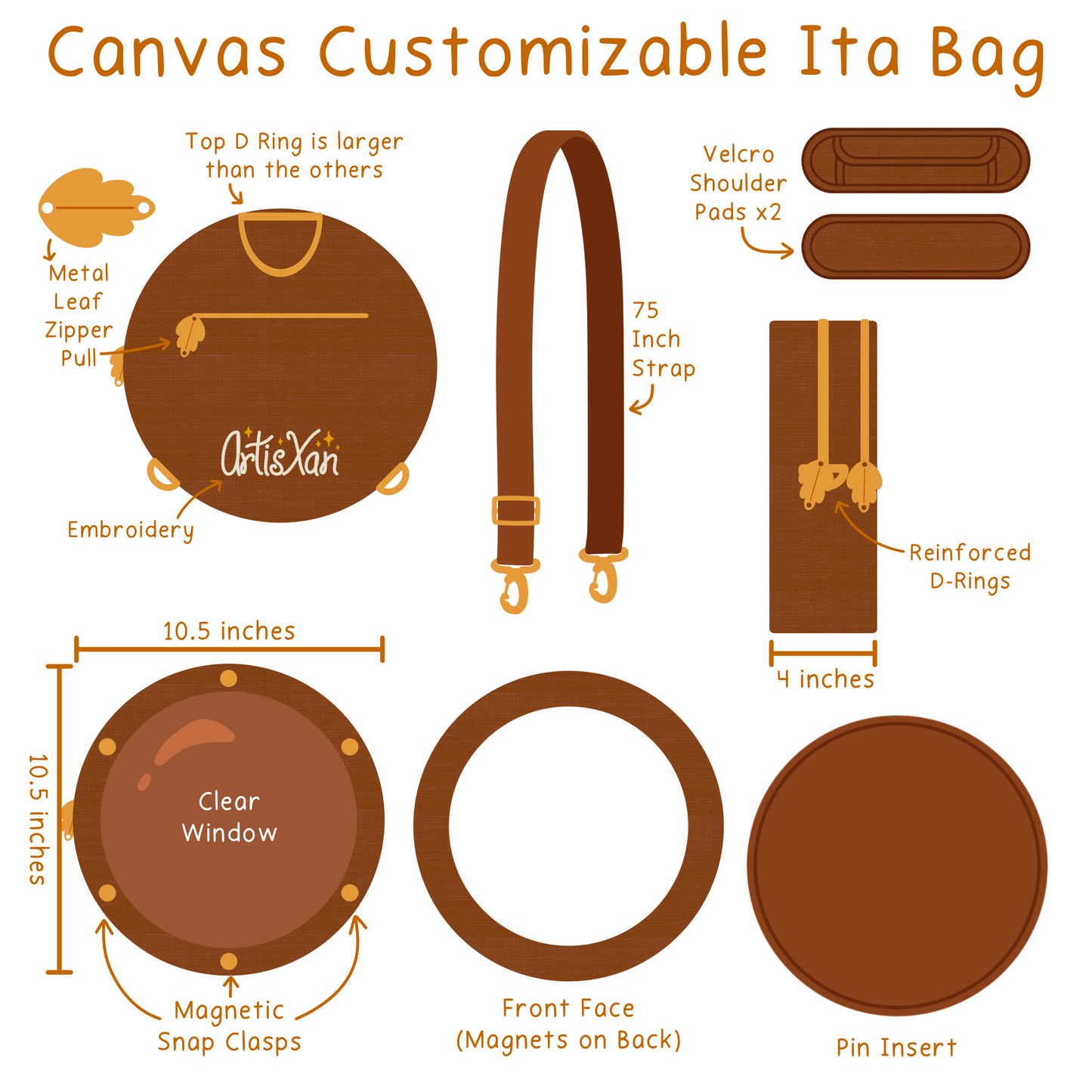 PRE-ORDER: New Canvas Customizable Ita Bag (Base Bag Only)