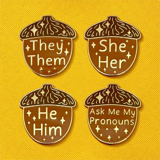 Acorn Pronoun Enamel Pin
