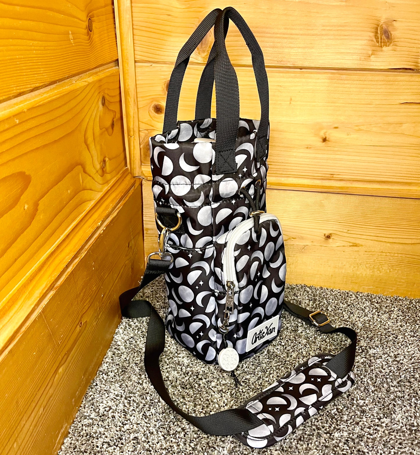 Moon Water Bottle Bag with Fidget Zipper Pull