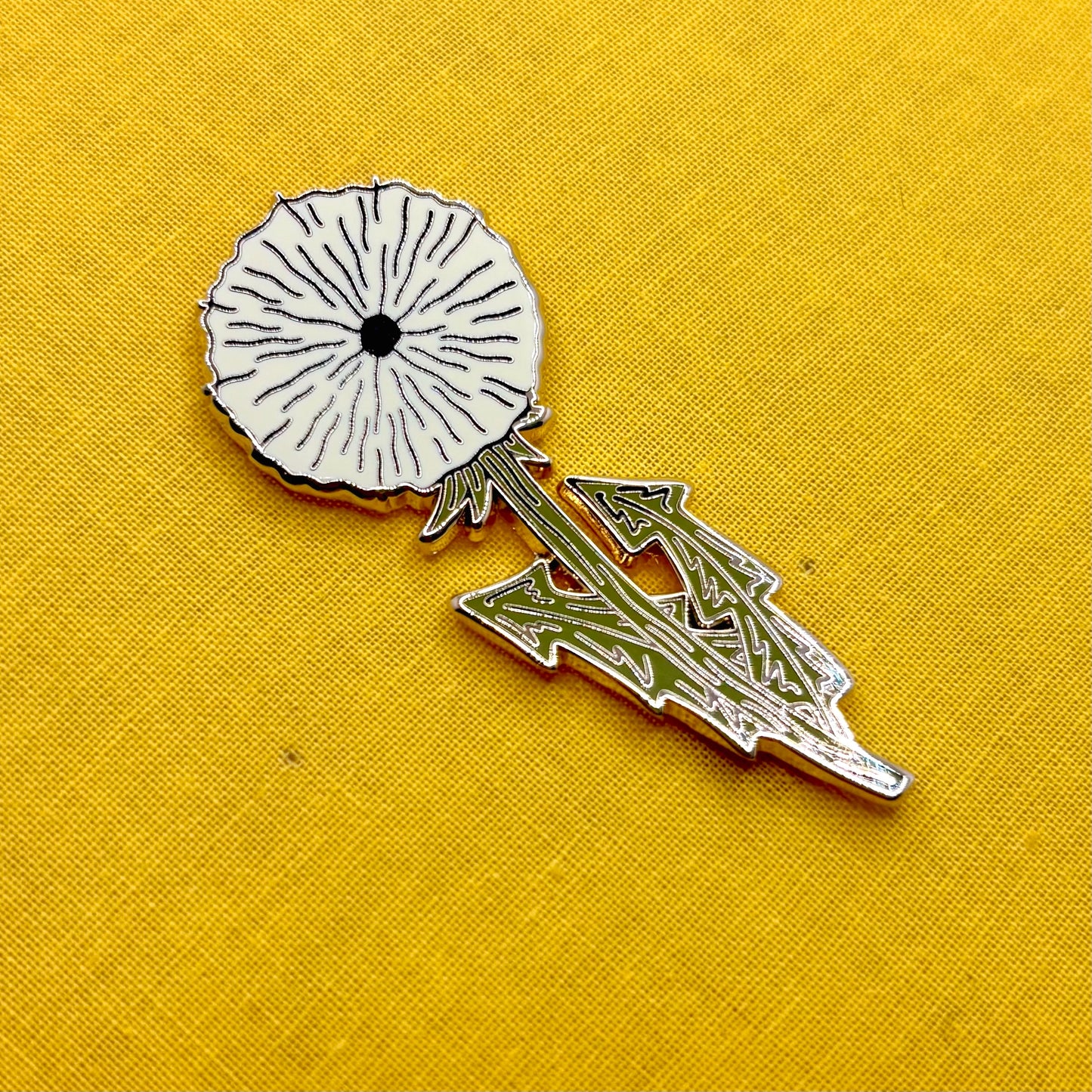 White Dandelion Puff Enamel Pin