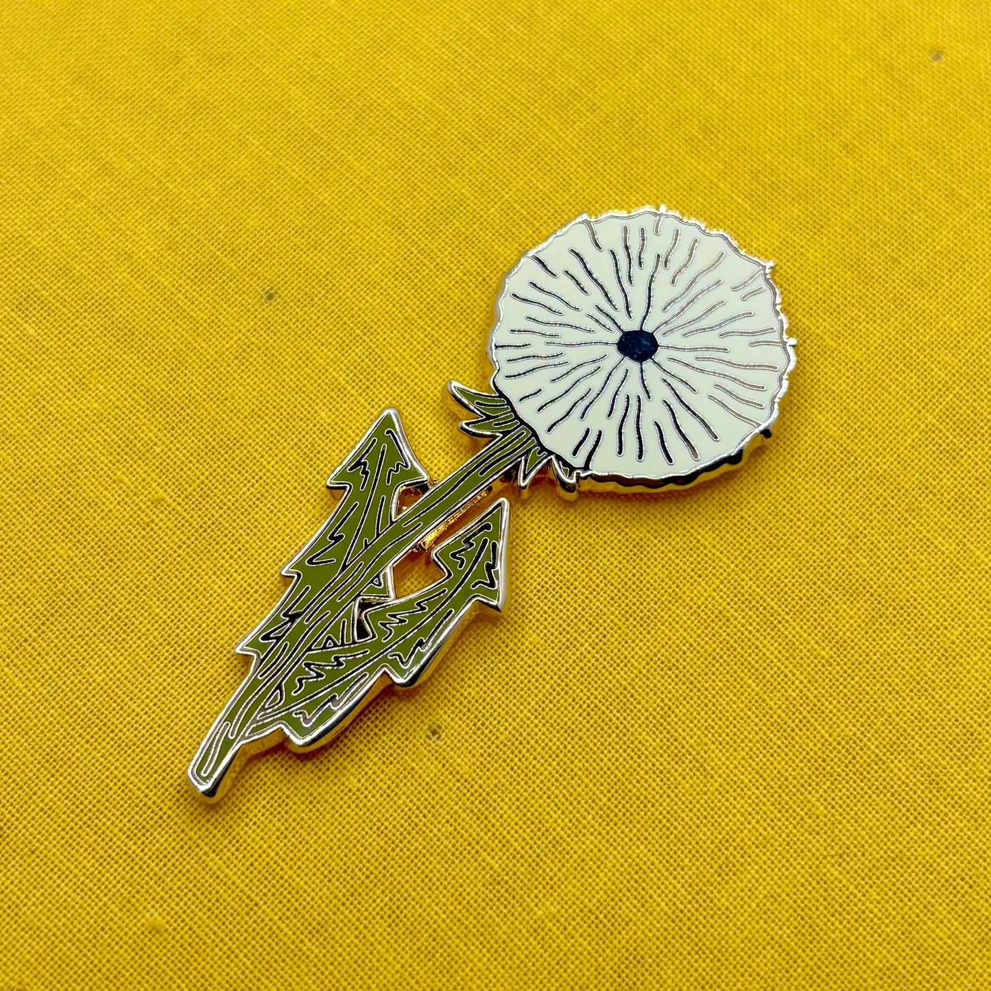 White Dandelion Puff Enamel Pin