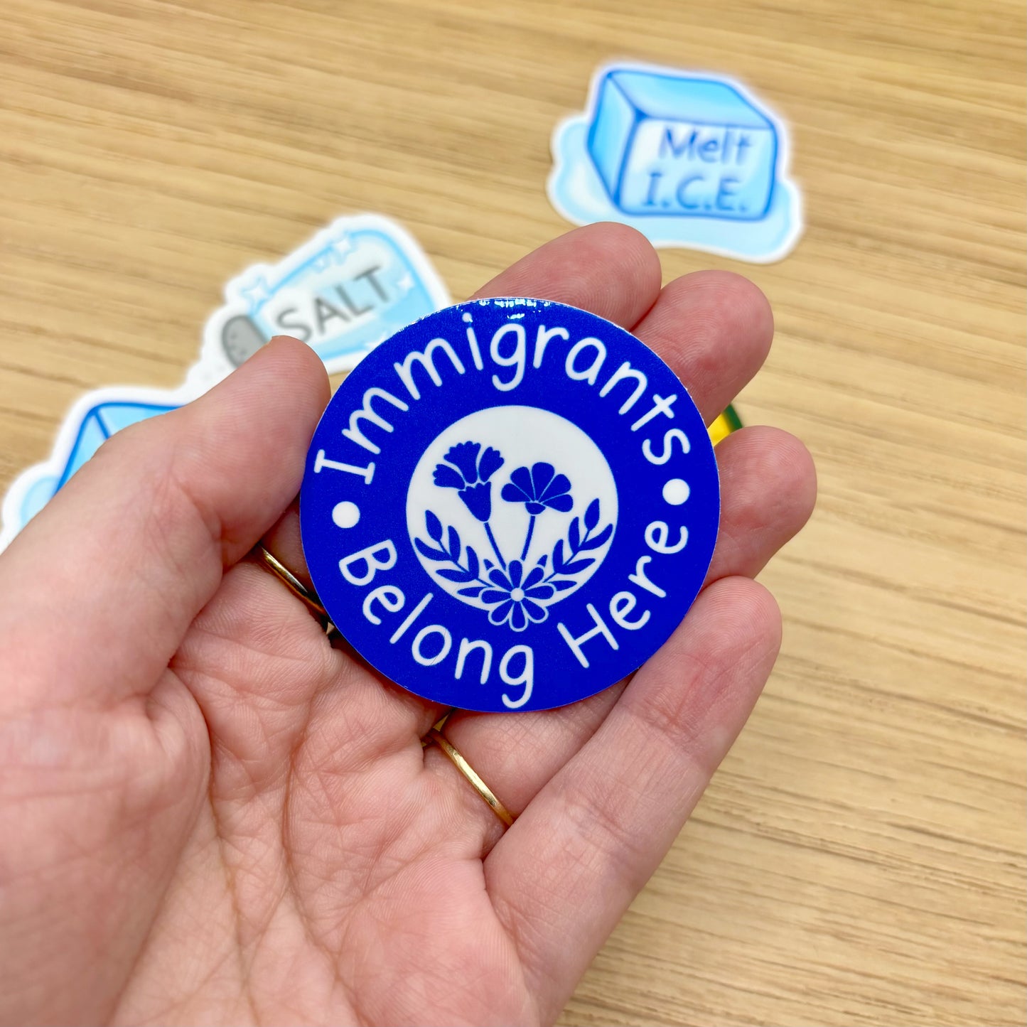 Immigrants Belong Donation Sticker (100% of Proceeds go to The National Immigrant Justice Center)