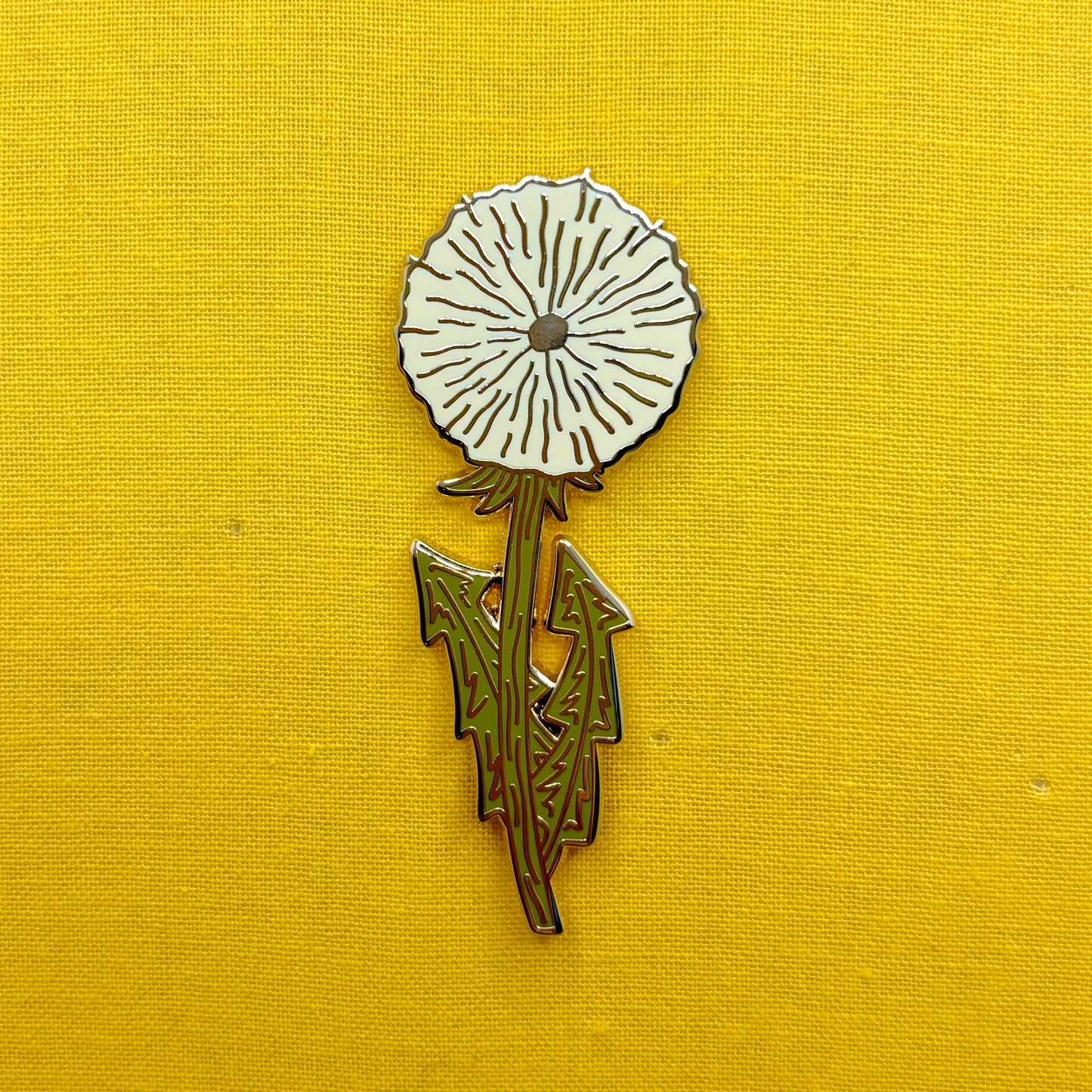 White Dandelion Puff Enamel Pin