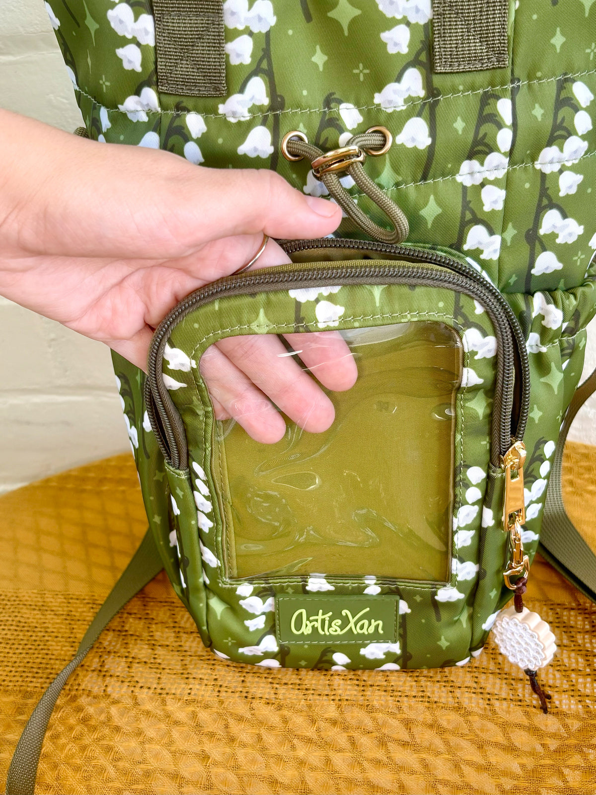 PRE-ORDER Large Lily of The Valley Ita Water Bottle Bag with Fidget Zipper Pull
