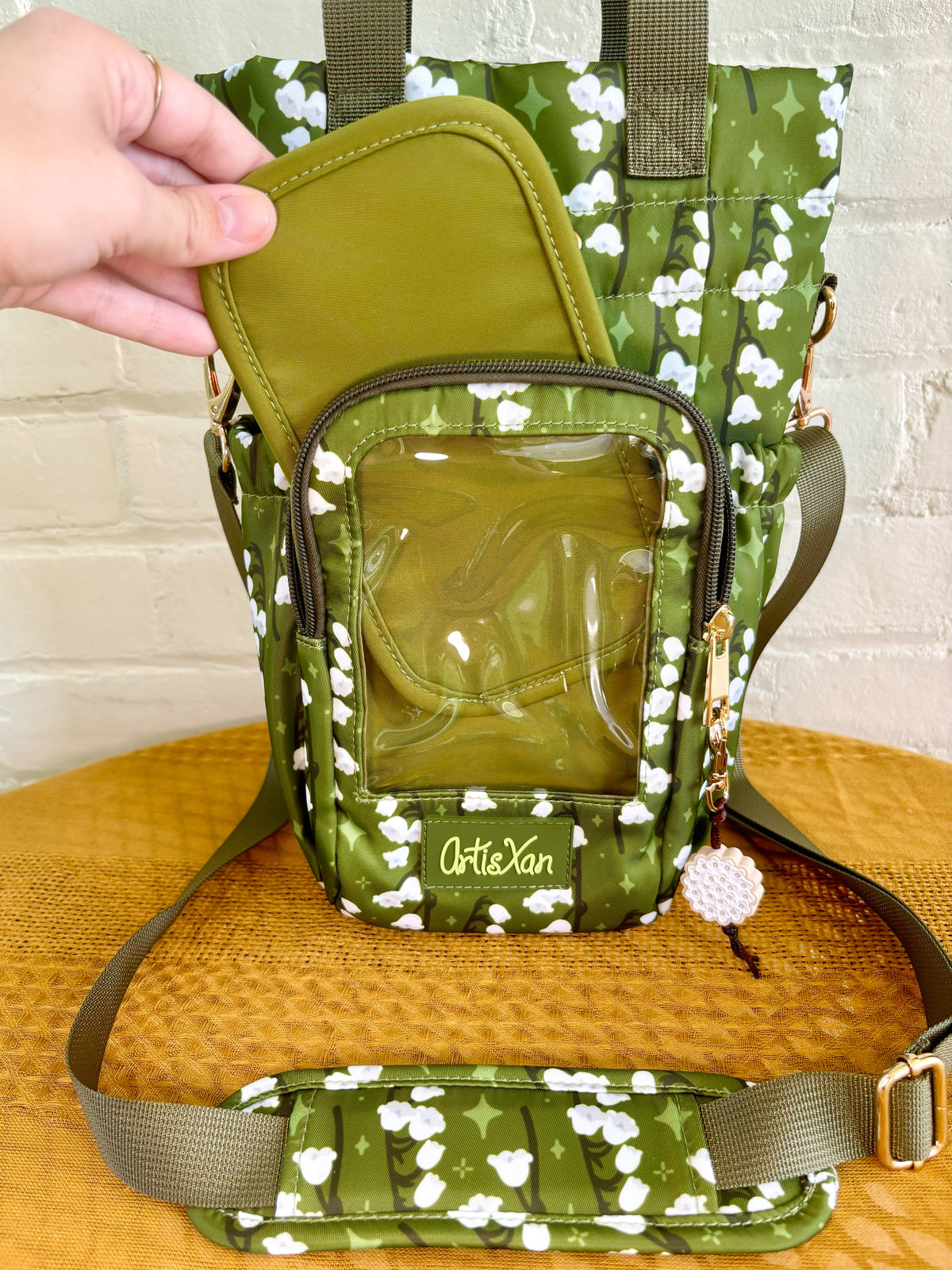 PRE-ORDER Large Lily of The Valley Ita Water Bottle Bag with Fidget Zipper Pull