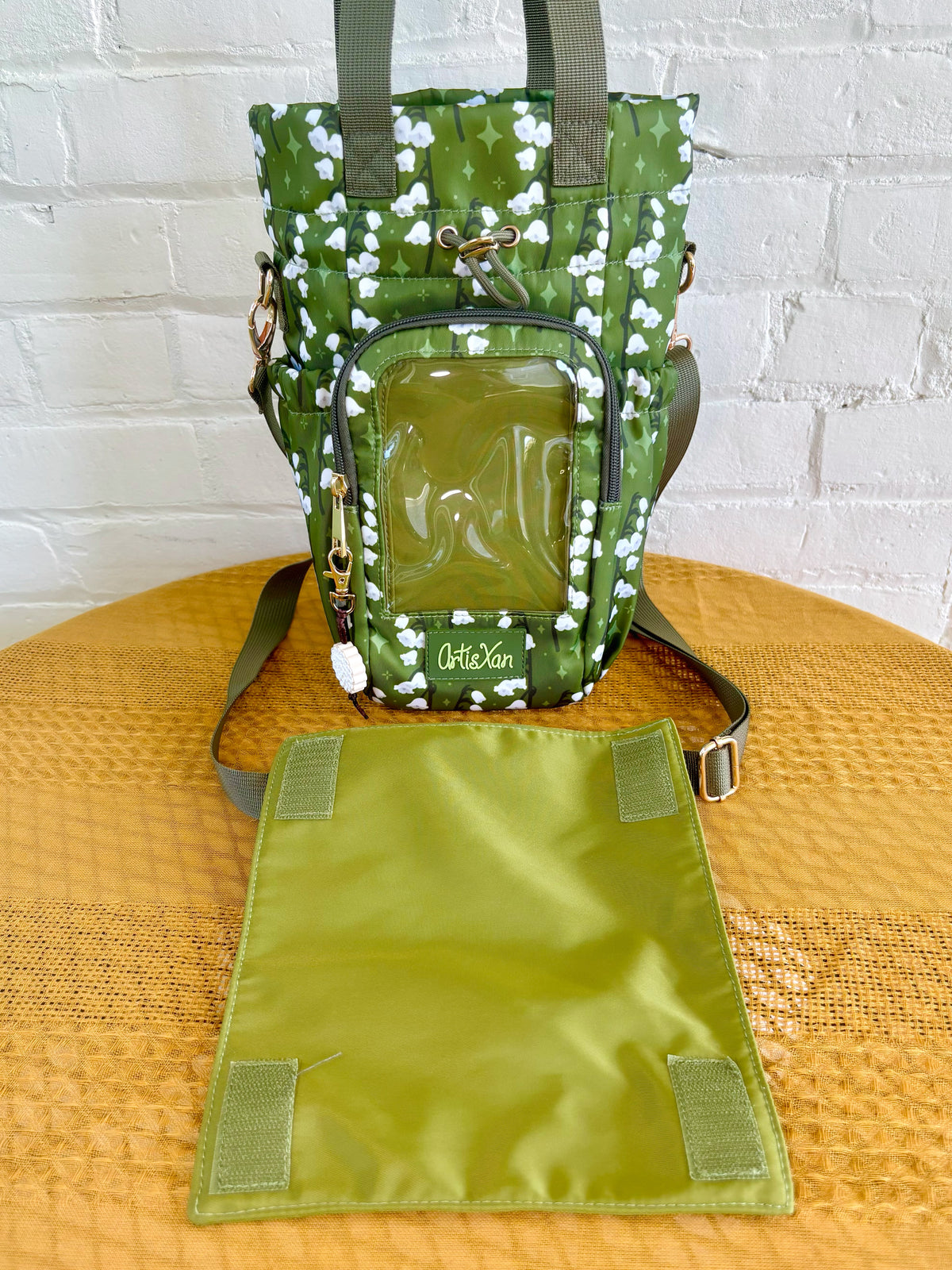 PRE-ORDER Large Lily of The Valley Ita Water Bottle Bag with Fidget Zipper Pull