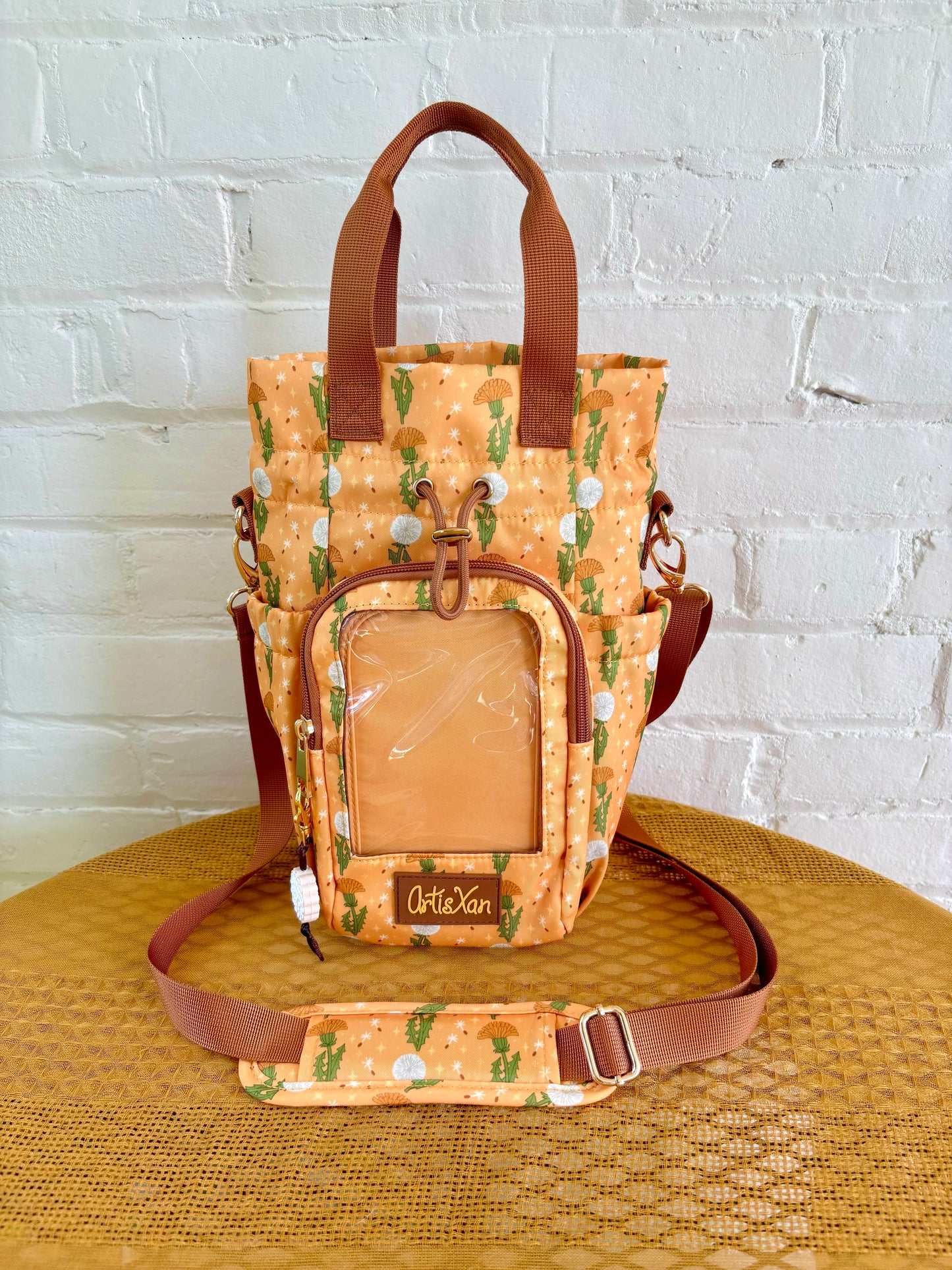 Large Dandelion Ita Water Bottle Bag with Fidget Zipper Pull