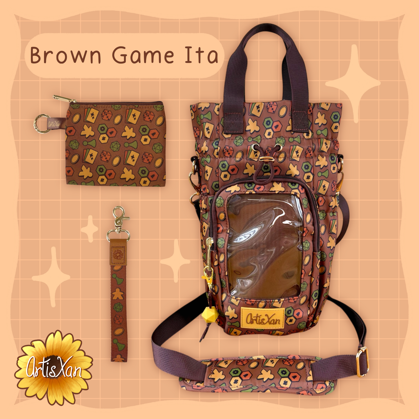 Matching Sets of Water Bottle Bags, Essentials Bags, and Lanyards