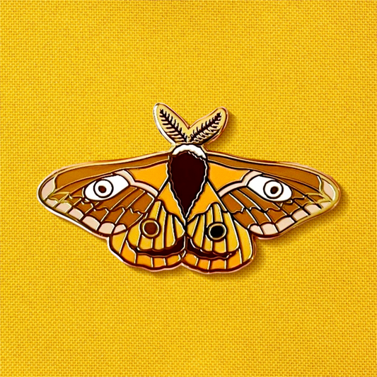 Emperor Moth Enamel Pin