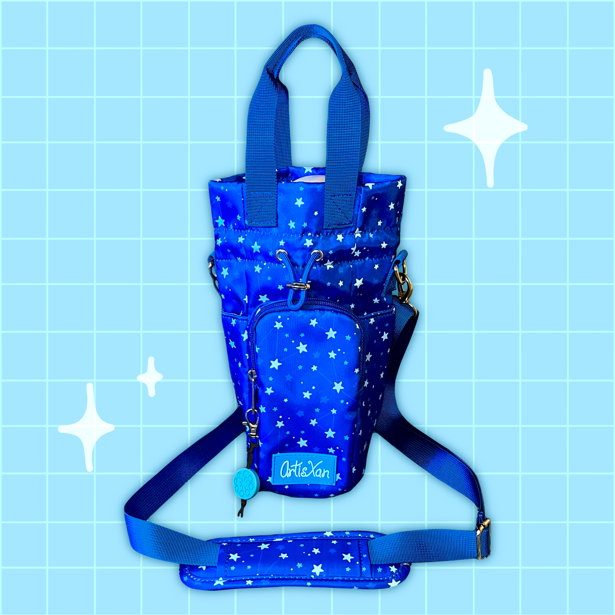 Star Water Bottle Bag with Fidget Zipper Pull
