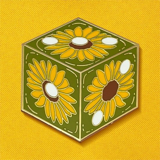 Sunflower D6 Enamel Pin