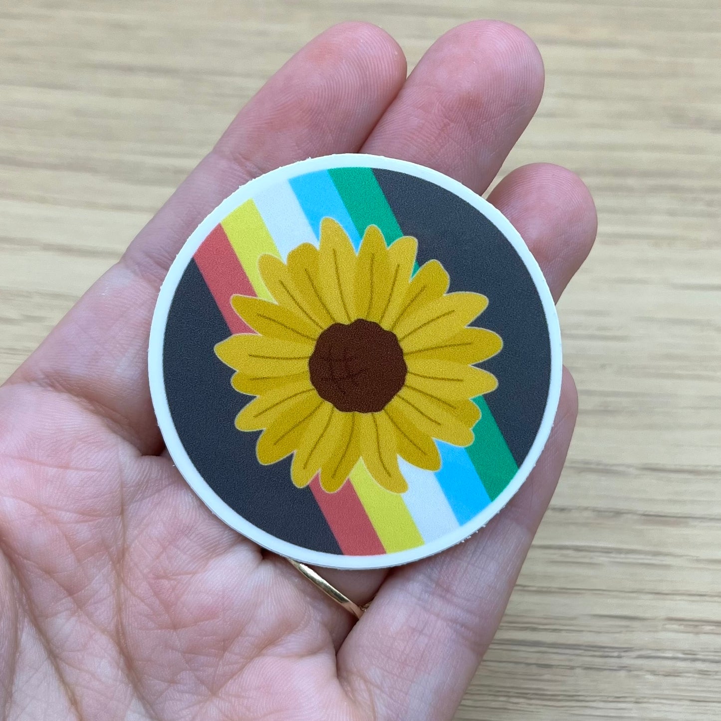 Sunflower Disability Flag Sticker