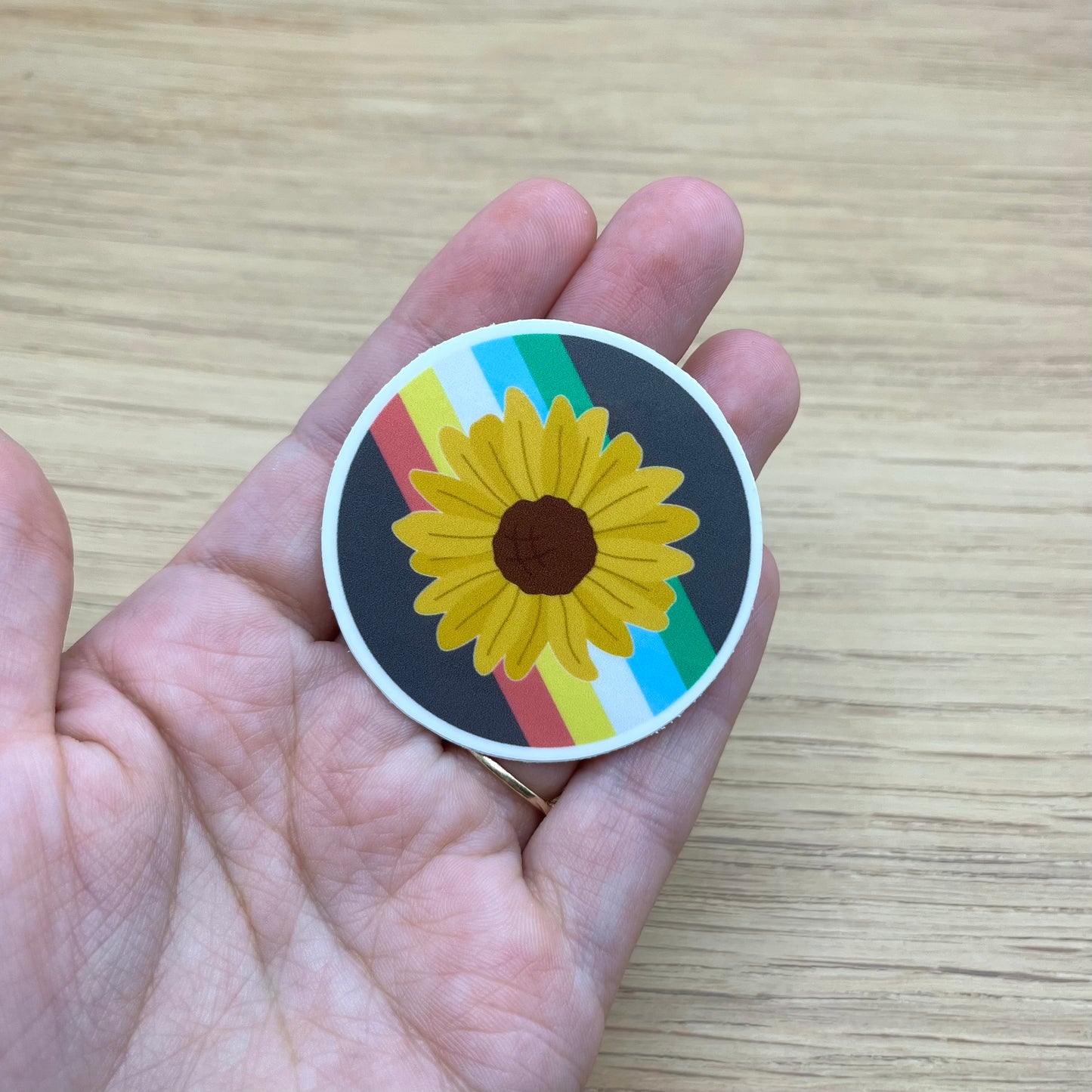 Sunflower Disability Flag Sticker