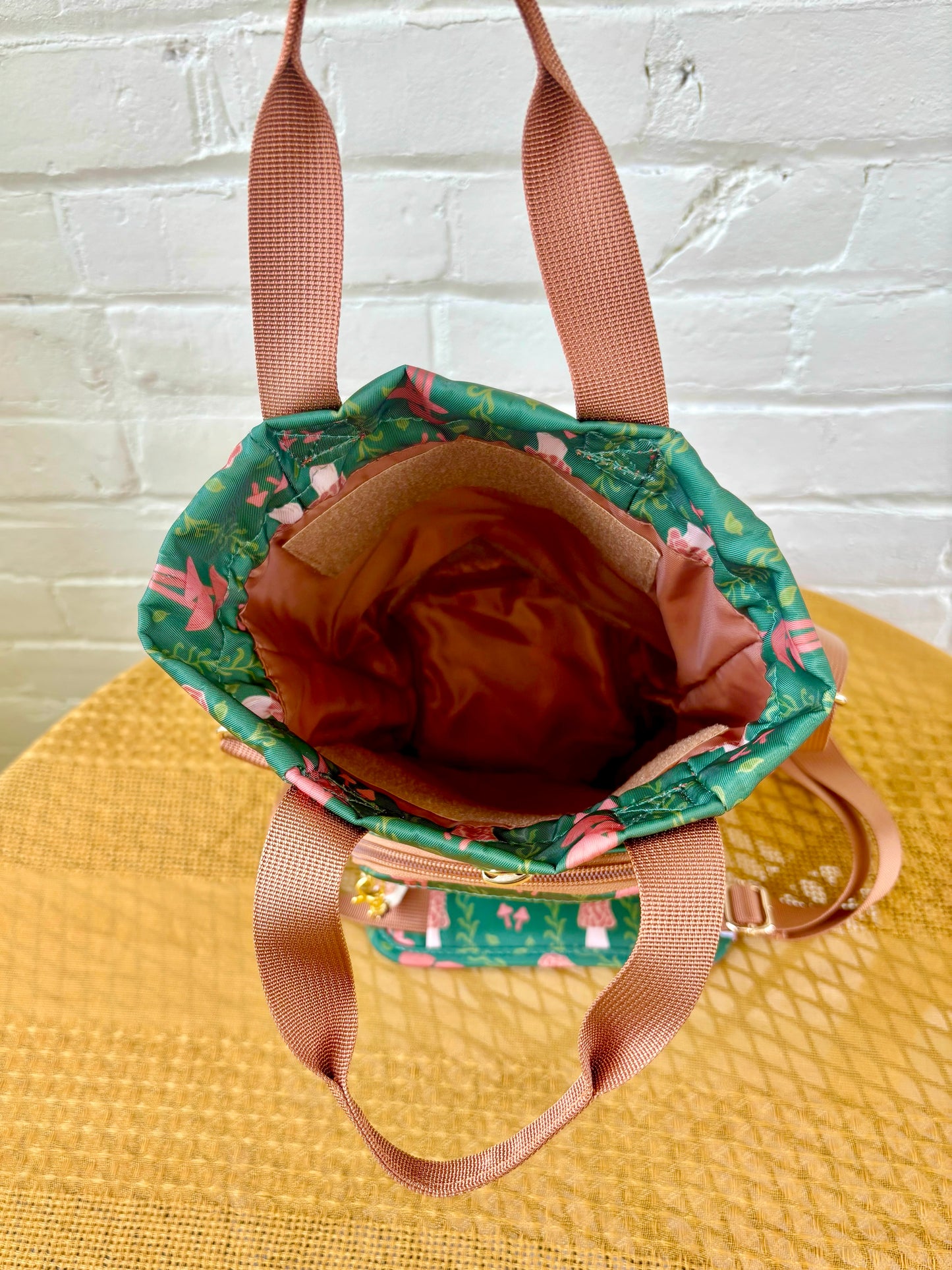 Large Mushroom Ita Water Bottle Bag with Fidget Zipper Pull
