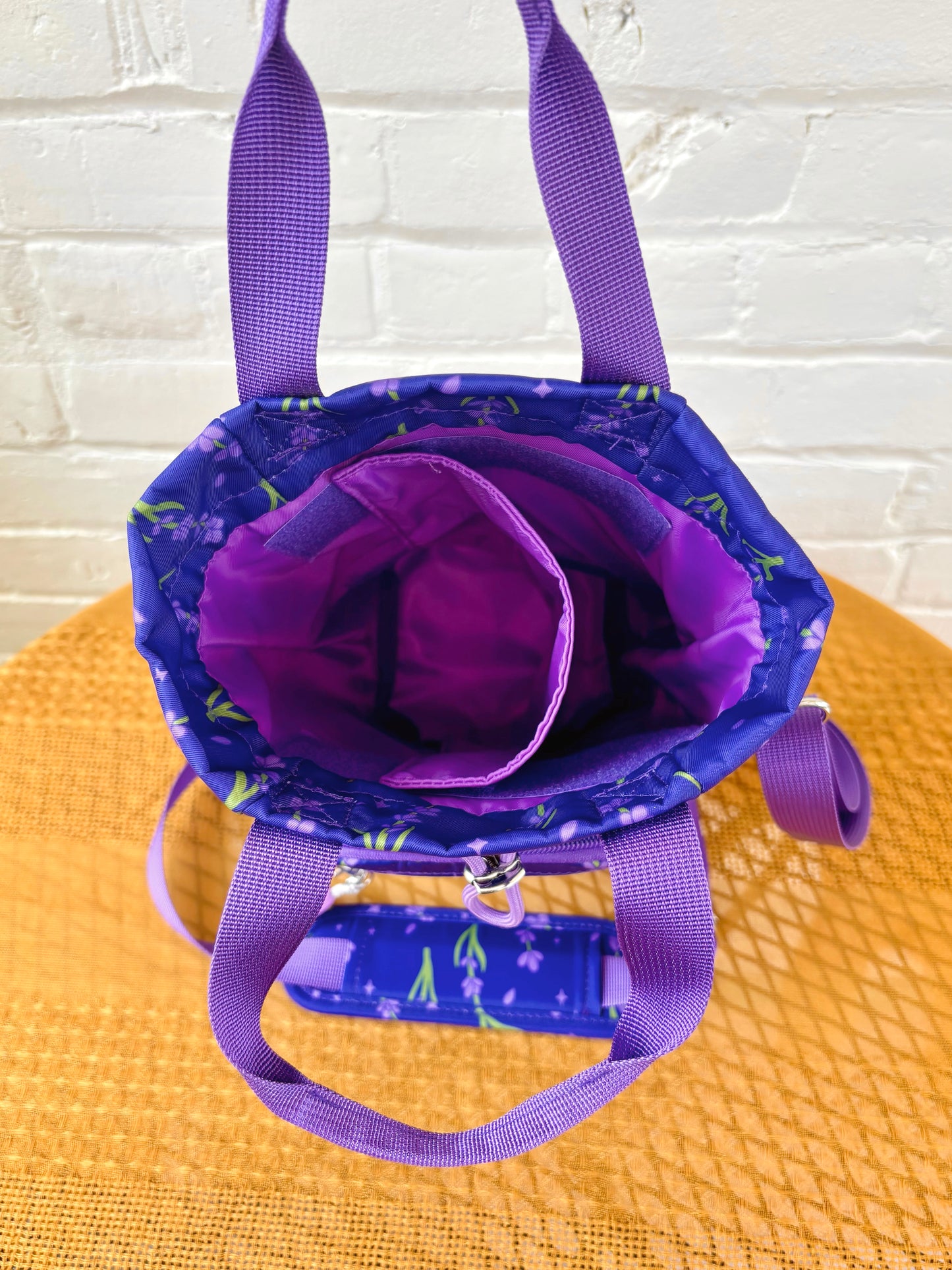 Large Lavender Ita Water Bottle Bag with Fidget Zipper Pull