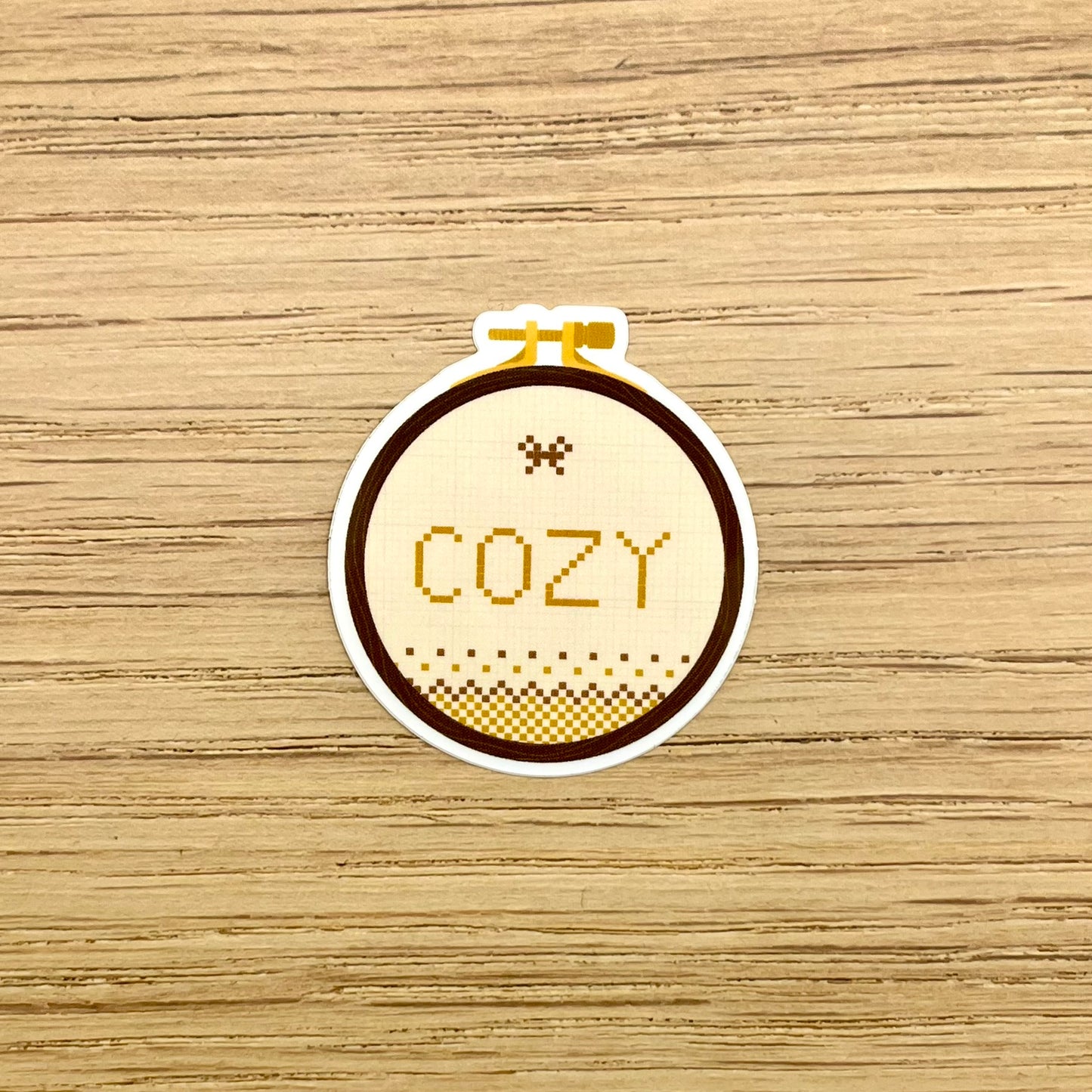 Cozy Cross-Stitch Sticker