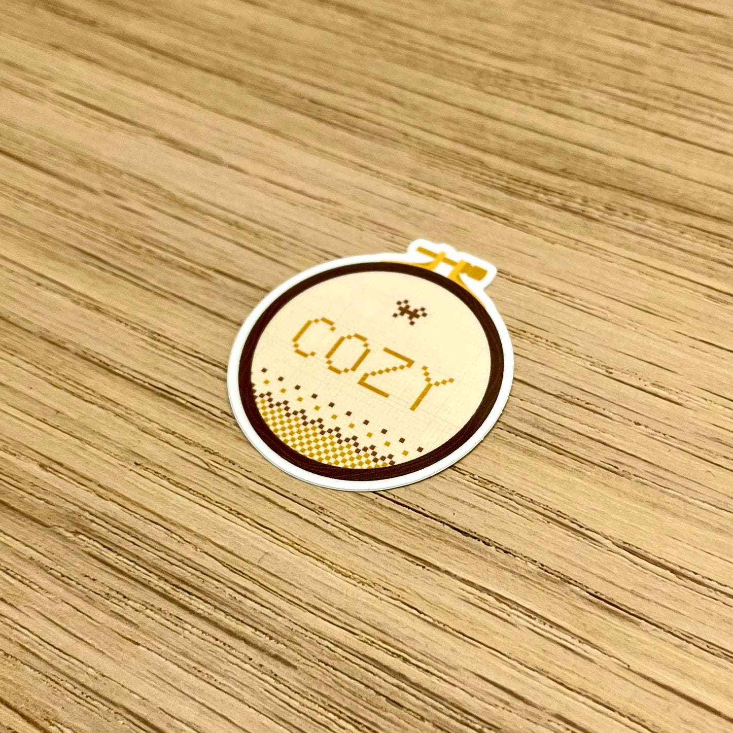 Cozy Cross-Stitch Sticker