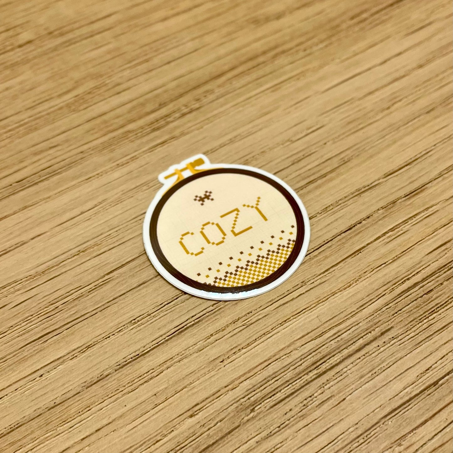 Cozy Cross-Stitch Sticker