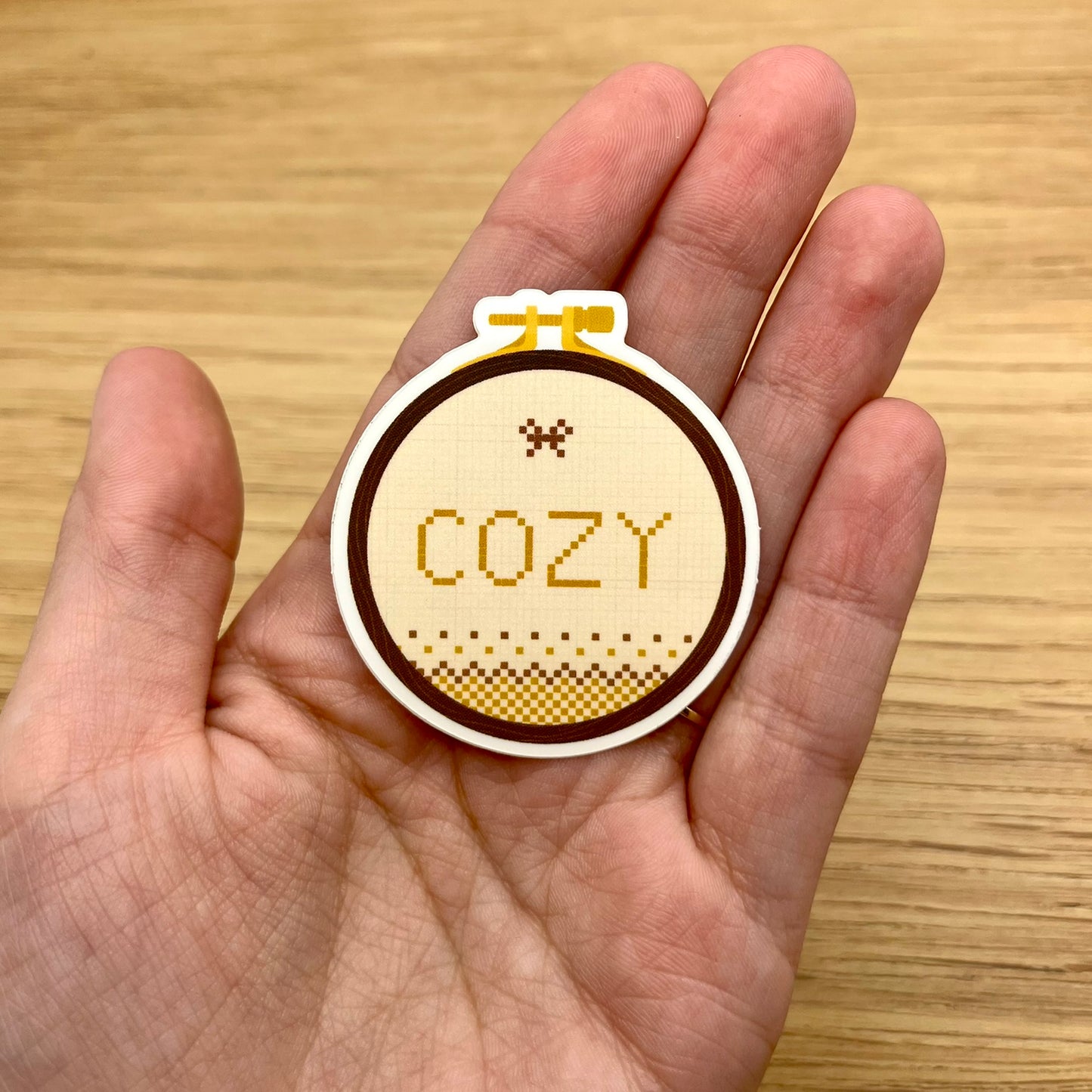 Cozy Cross-Stitch Sticker