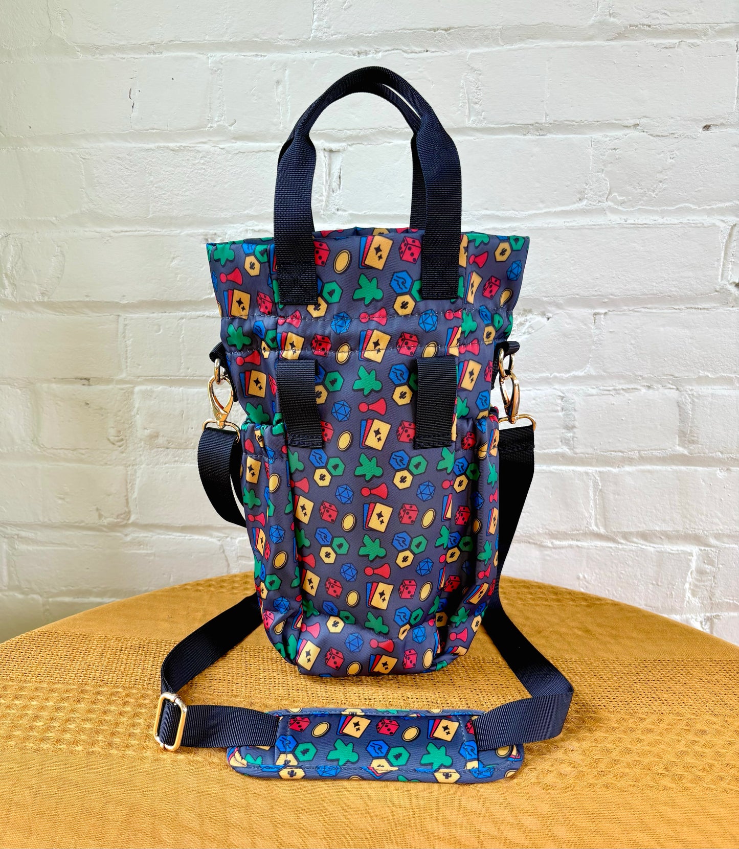 Large Gray Game Ita Water Bottle Bag with Fidget Zipper Pull