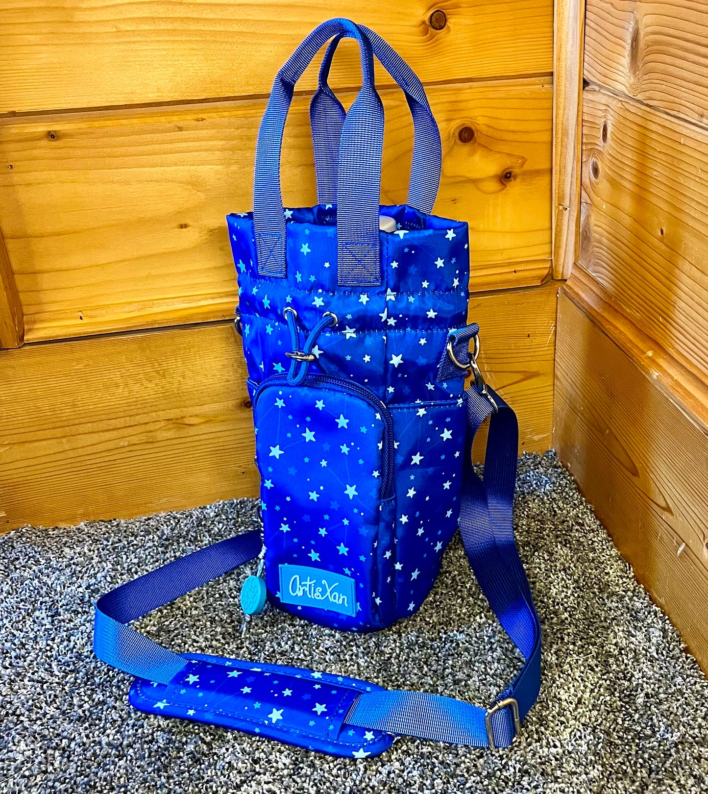 Star Water Bottle Bag with Fidget Zipper Pull