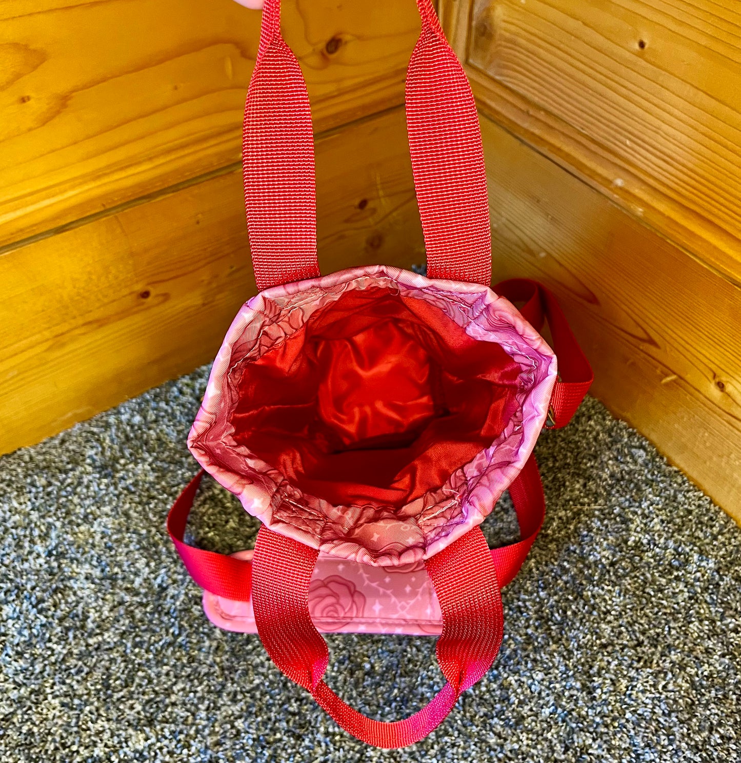 Rose Water Bottle Bag with Fidget Zipper Pull