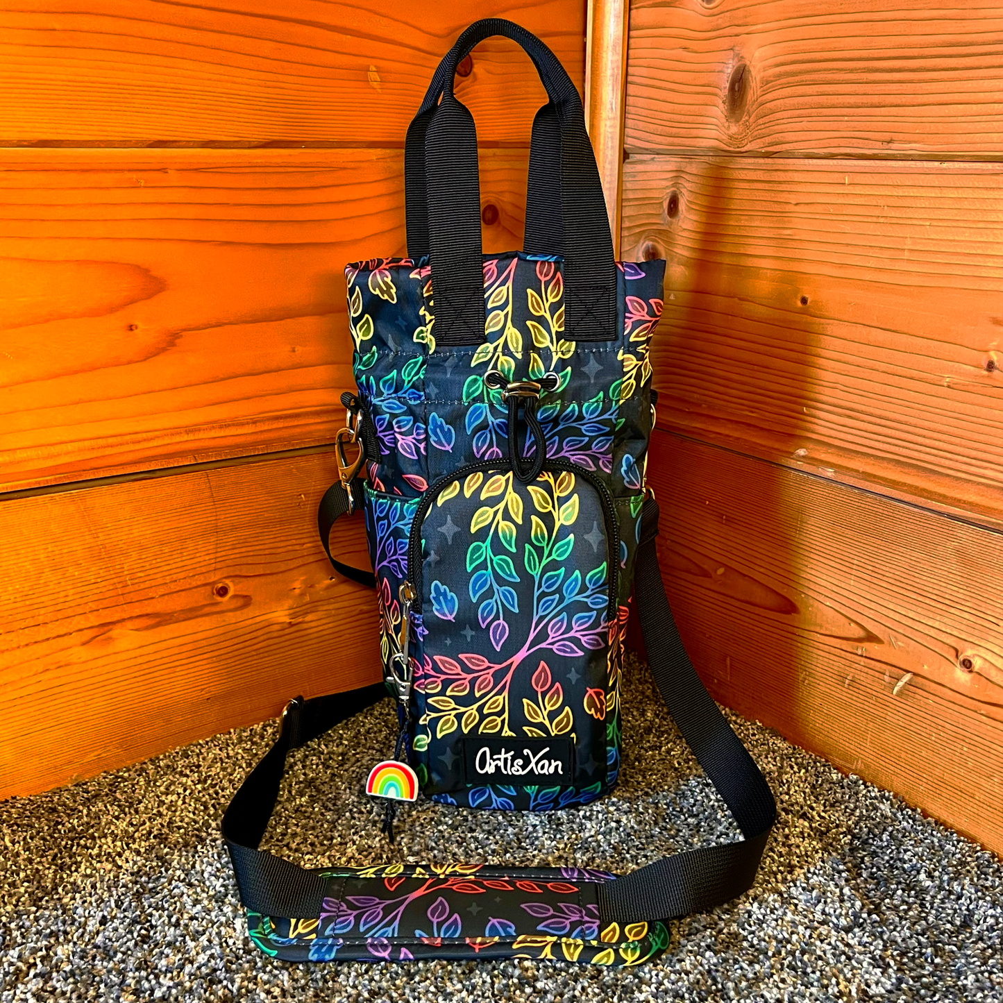 Pride Water Bottle Bag with Fidget Zipper Pull