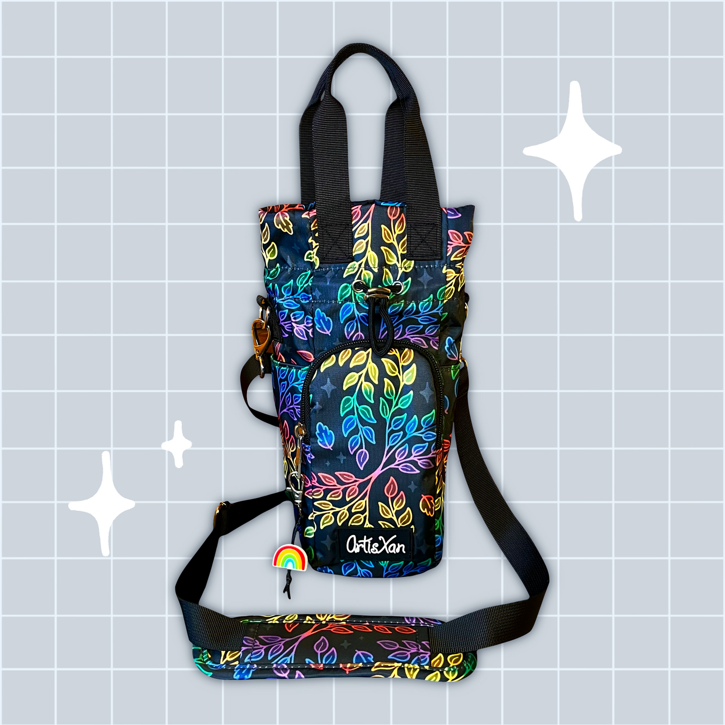 Pride Water Bottle Bag with Fidget Zipper Pull