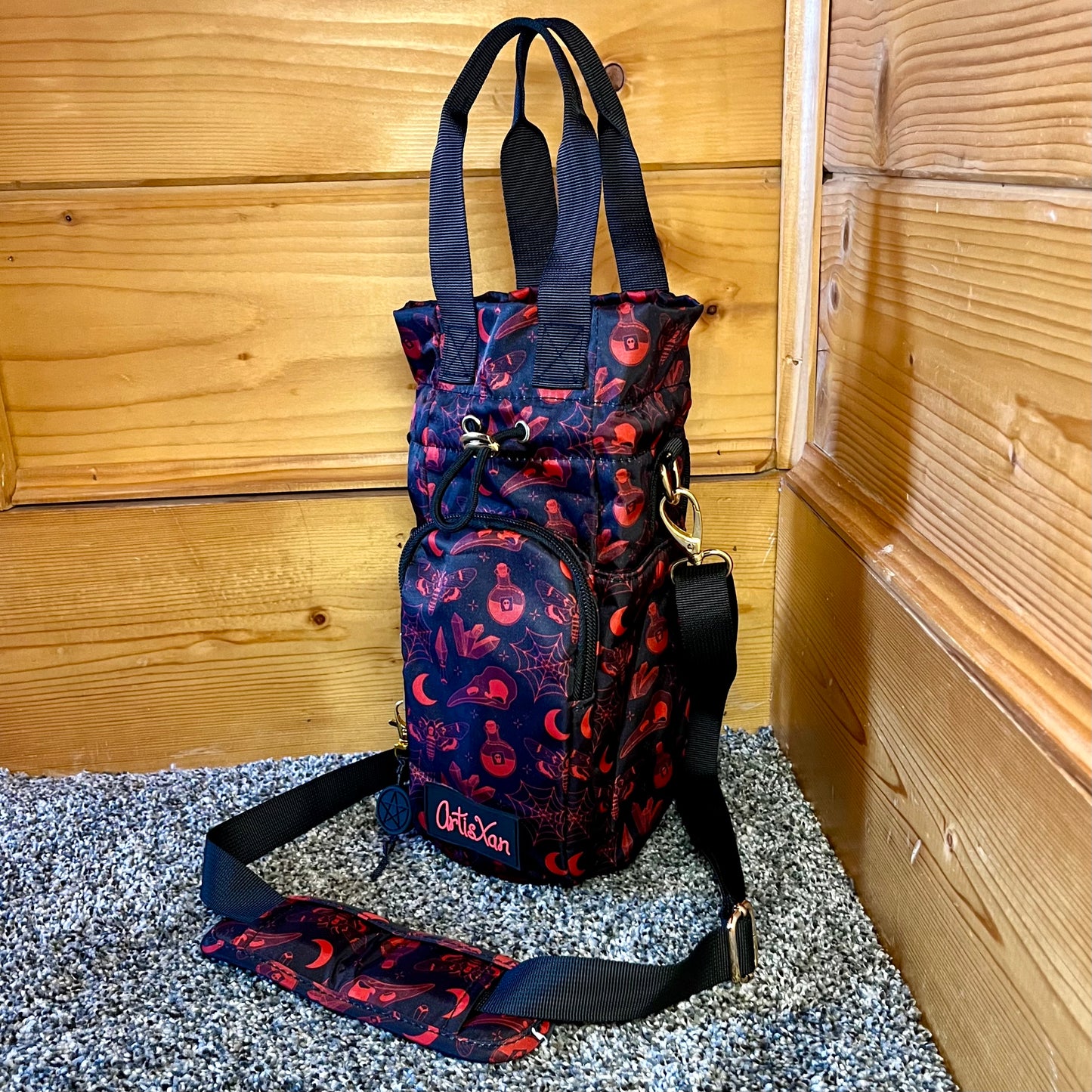 Witchy Water Bottle Bag with Fidget Zipper Pull