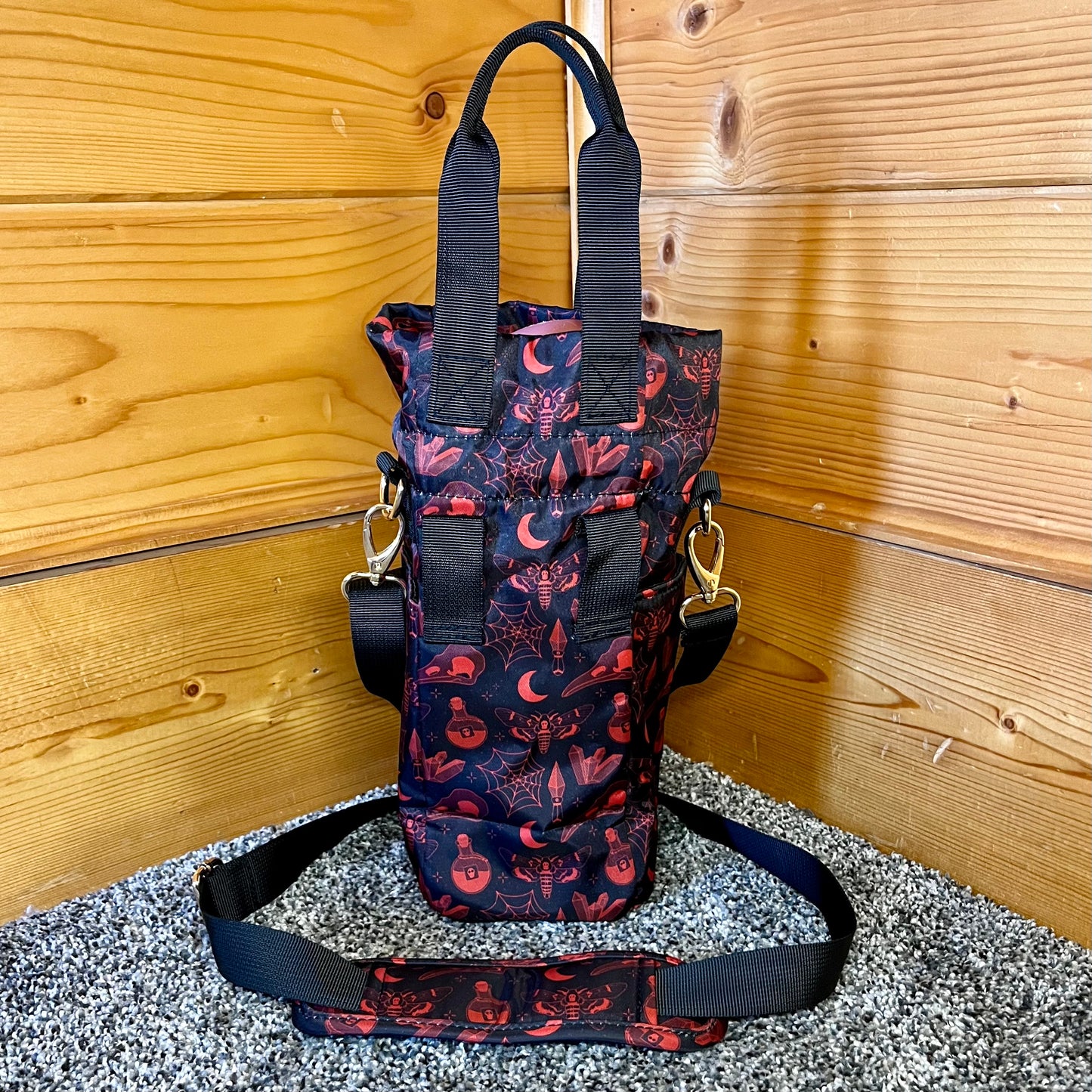 Witchy Water Bottle Bag with Fidget Zipper Pull