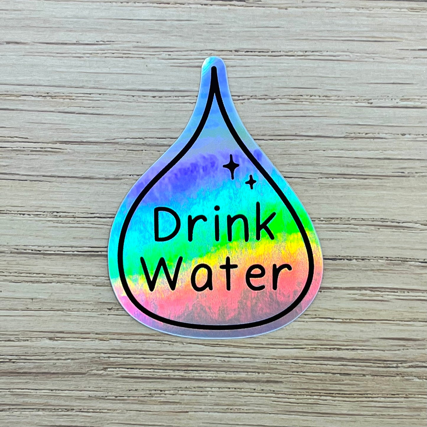 Holographic Drink Water Sticker