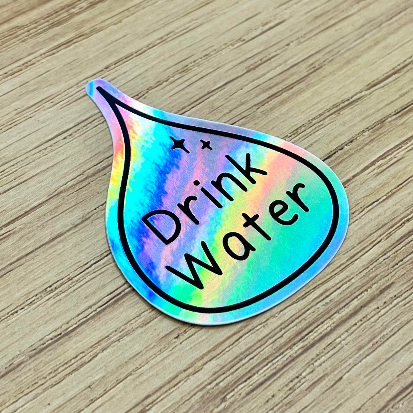 Holographic Drink Water Sticker