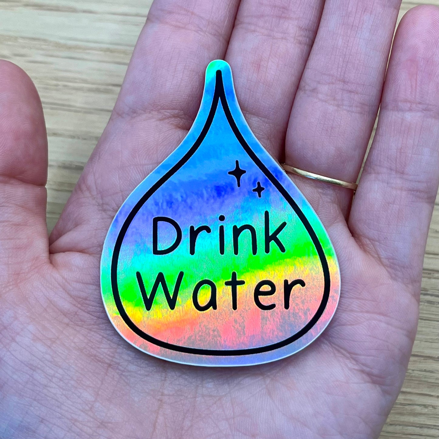 Holographic Drink Water Sticker