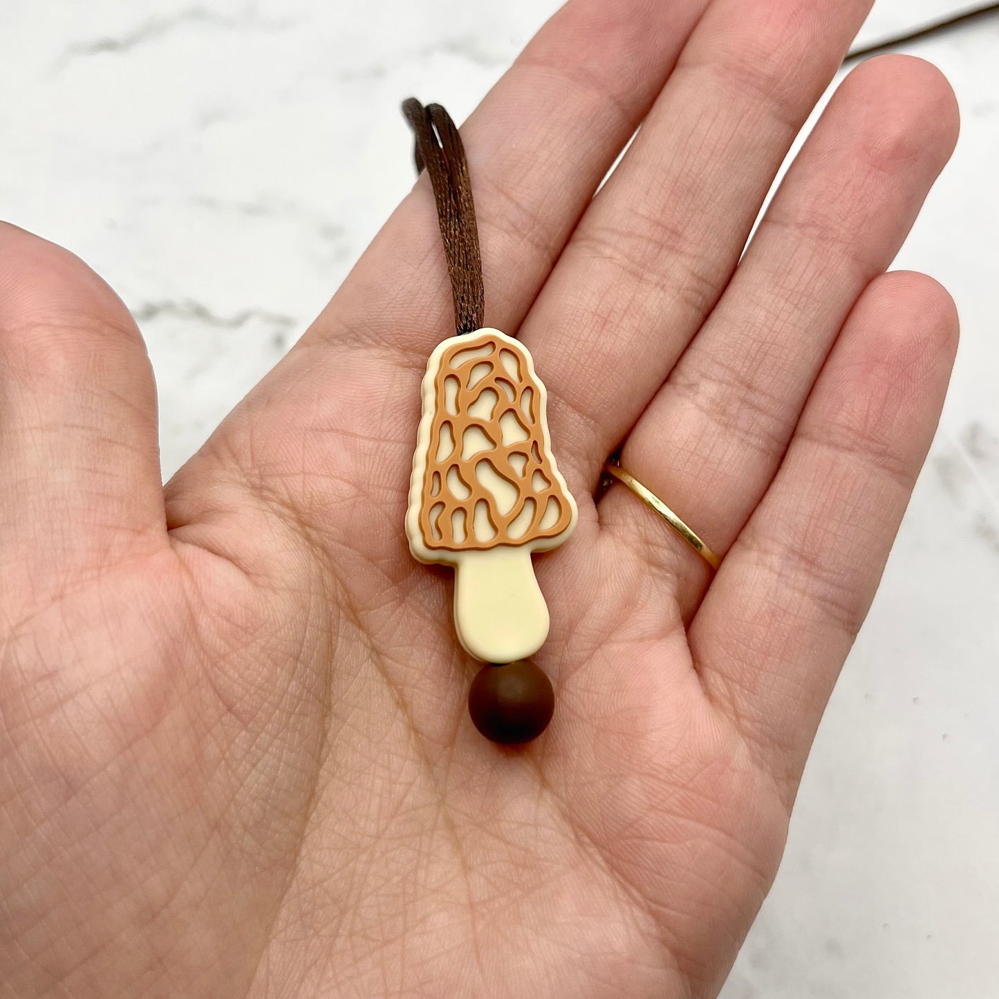 Morel Mushroom Fidget Chewelry Necklace