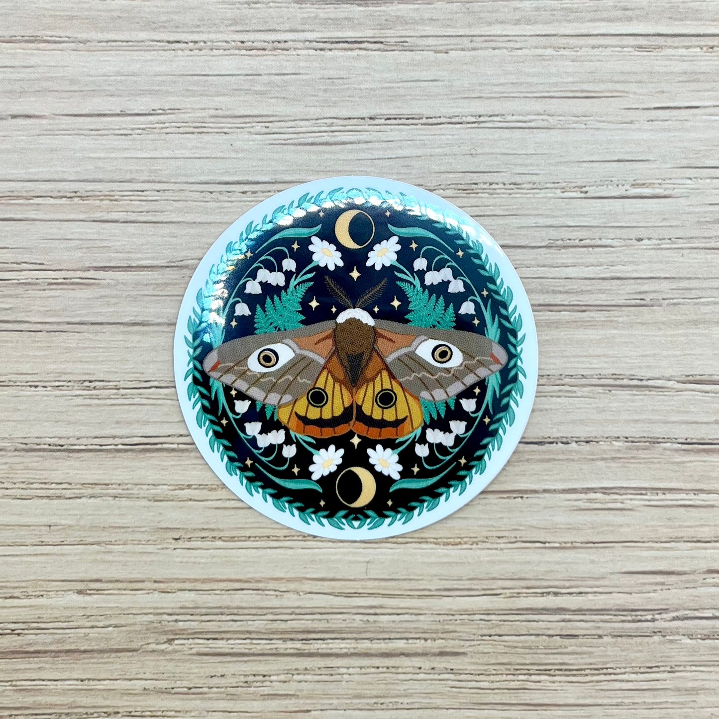 Floral Emperor Moth Sticker