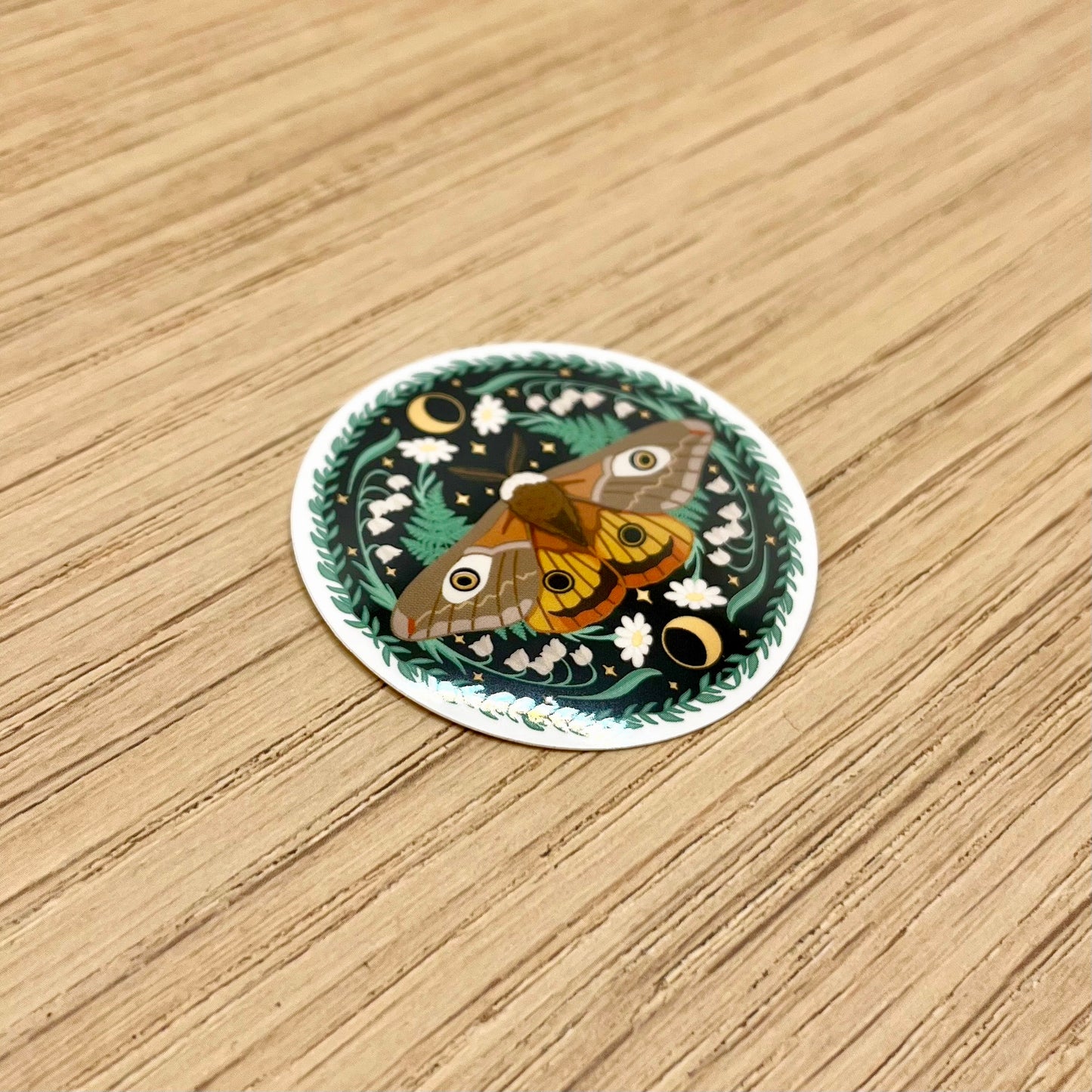 Floral Emperor Moth Sticker