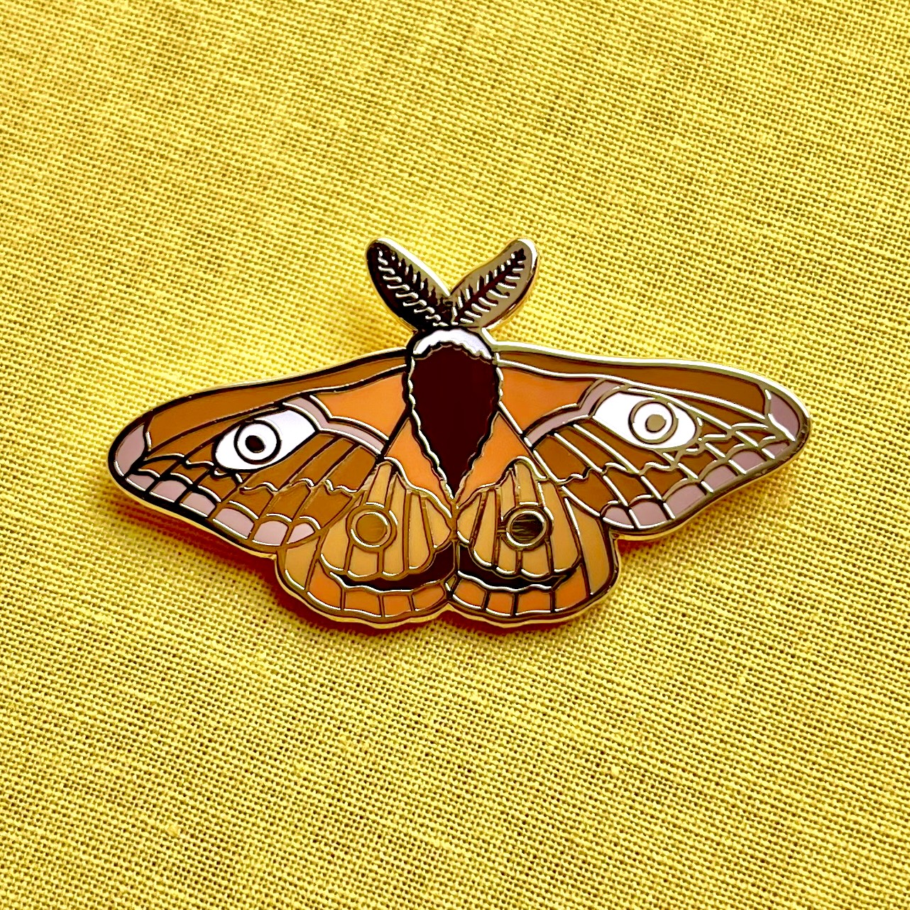 Emperor Moth Enamel Pin