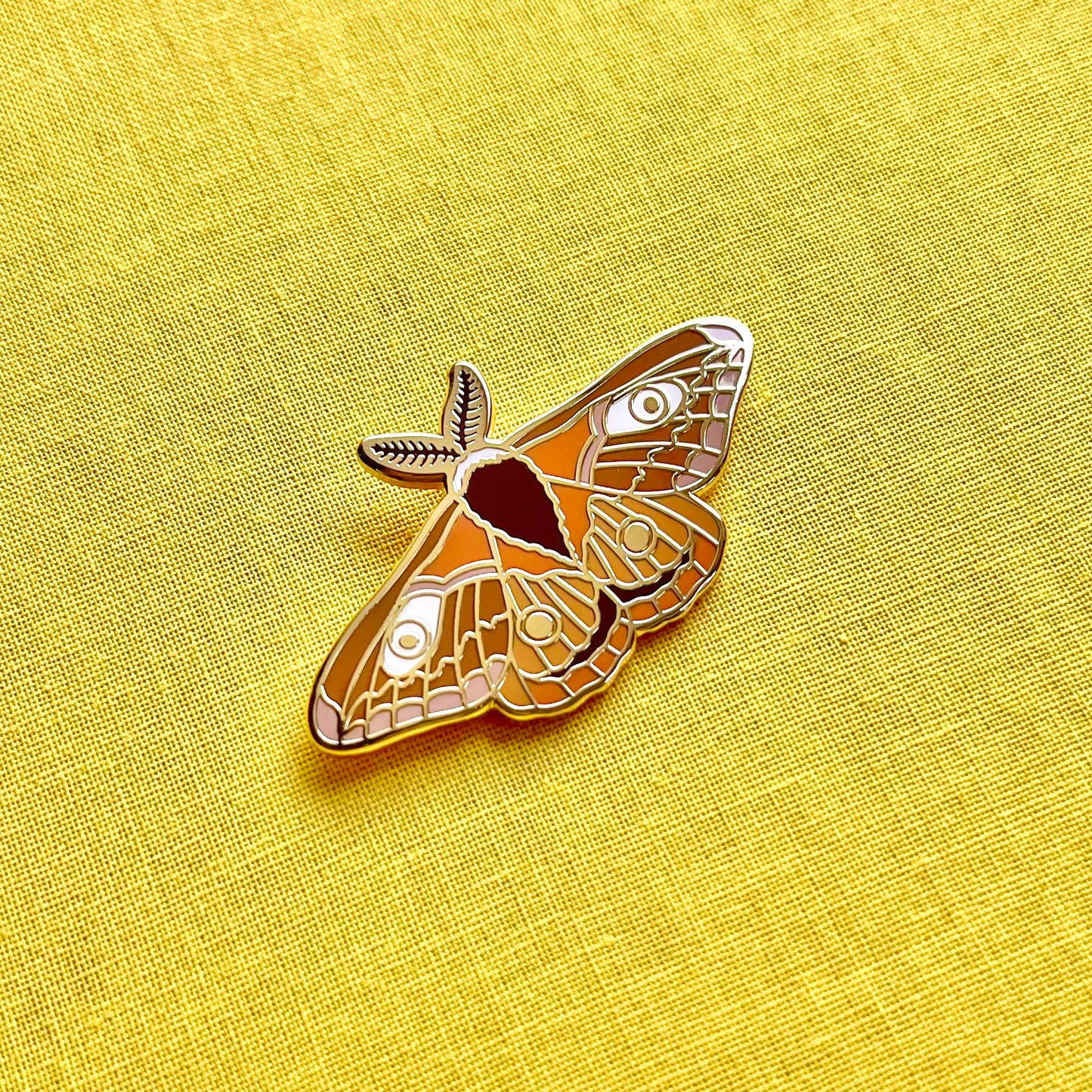 Emperor Moth Enamel Pin