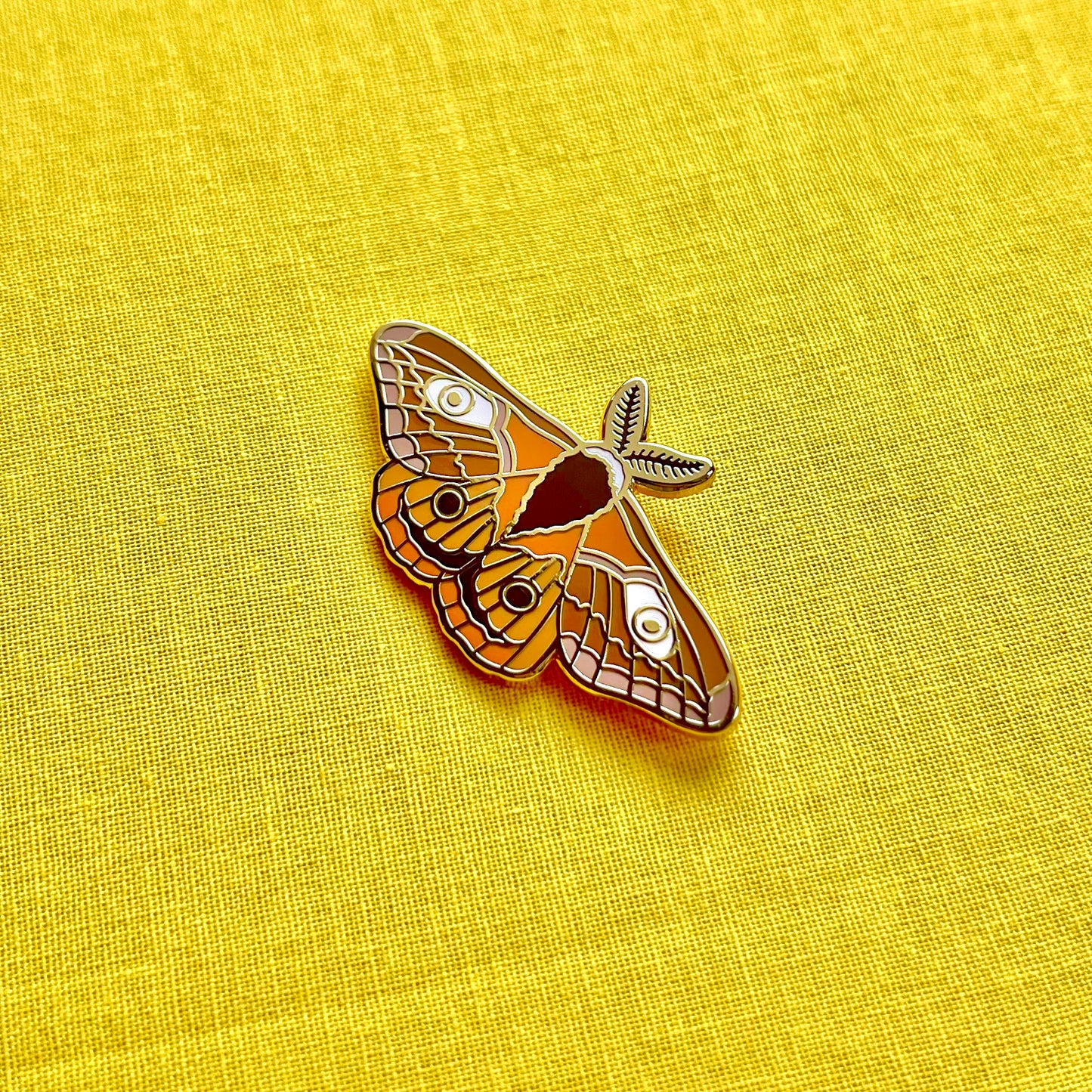 Emperor Moth Enamel Pin